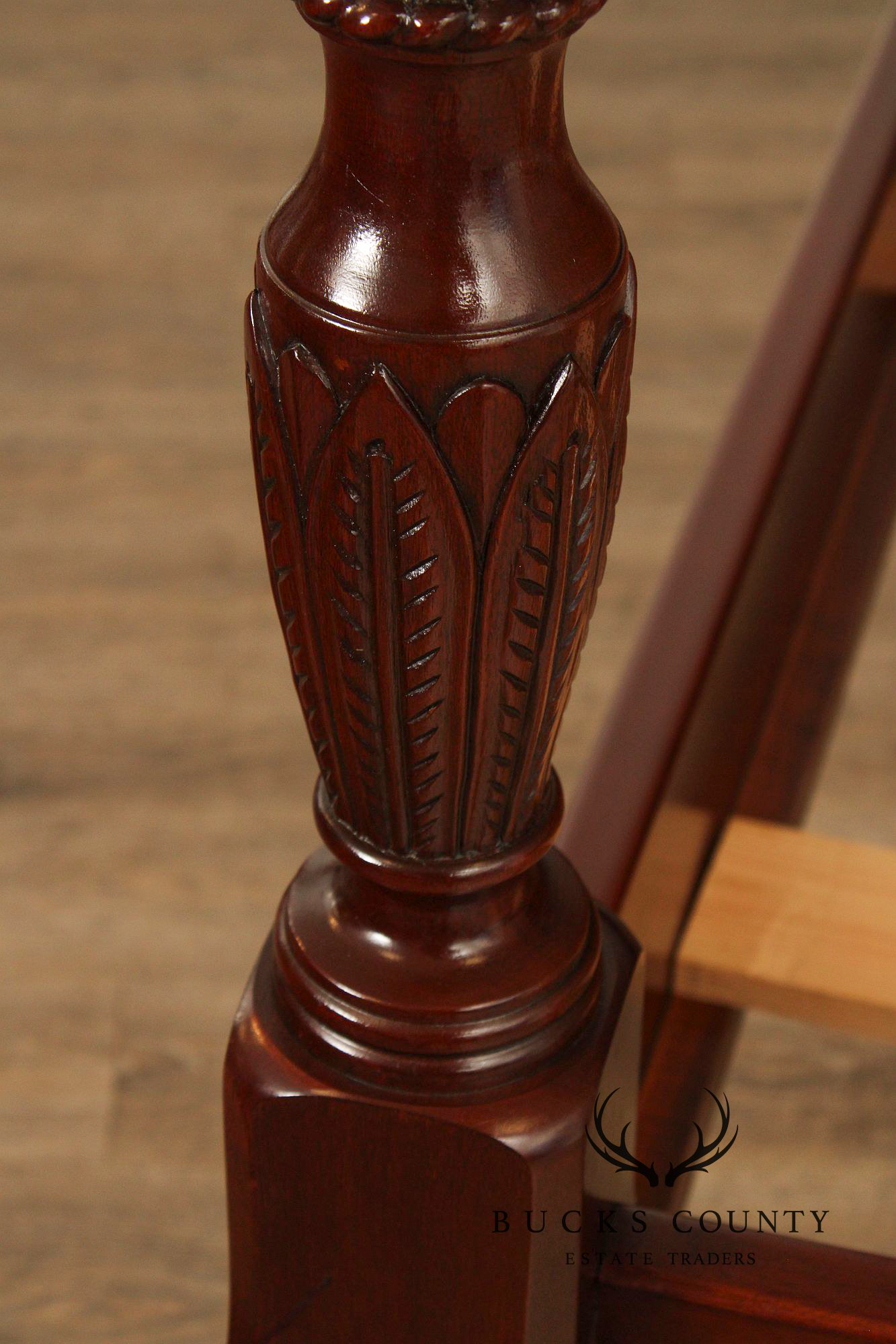 Link Taylor Mahogany King Rice Carved Poster Bed