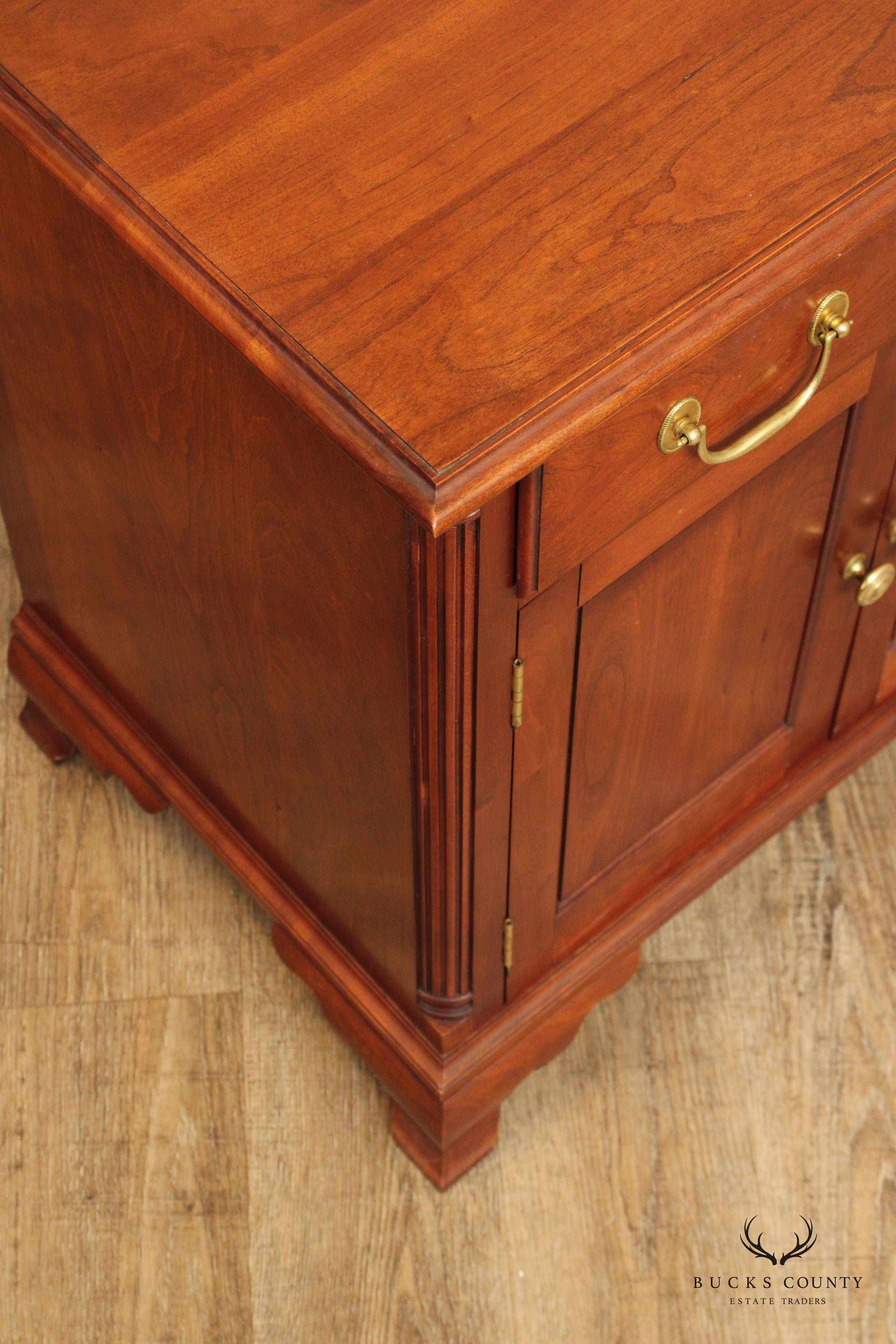 Chippendale Style Cherry Nightstand Cabinet