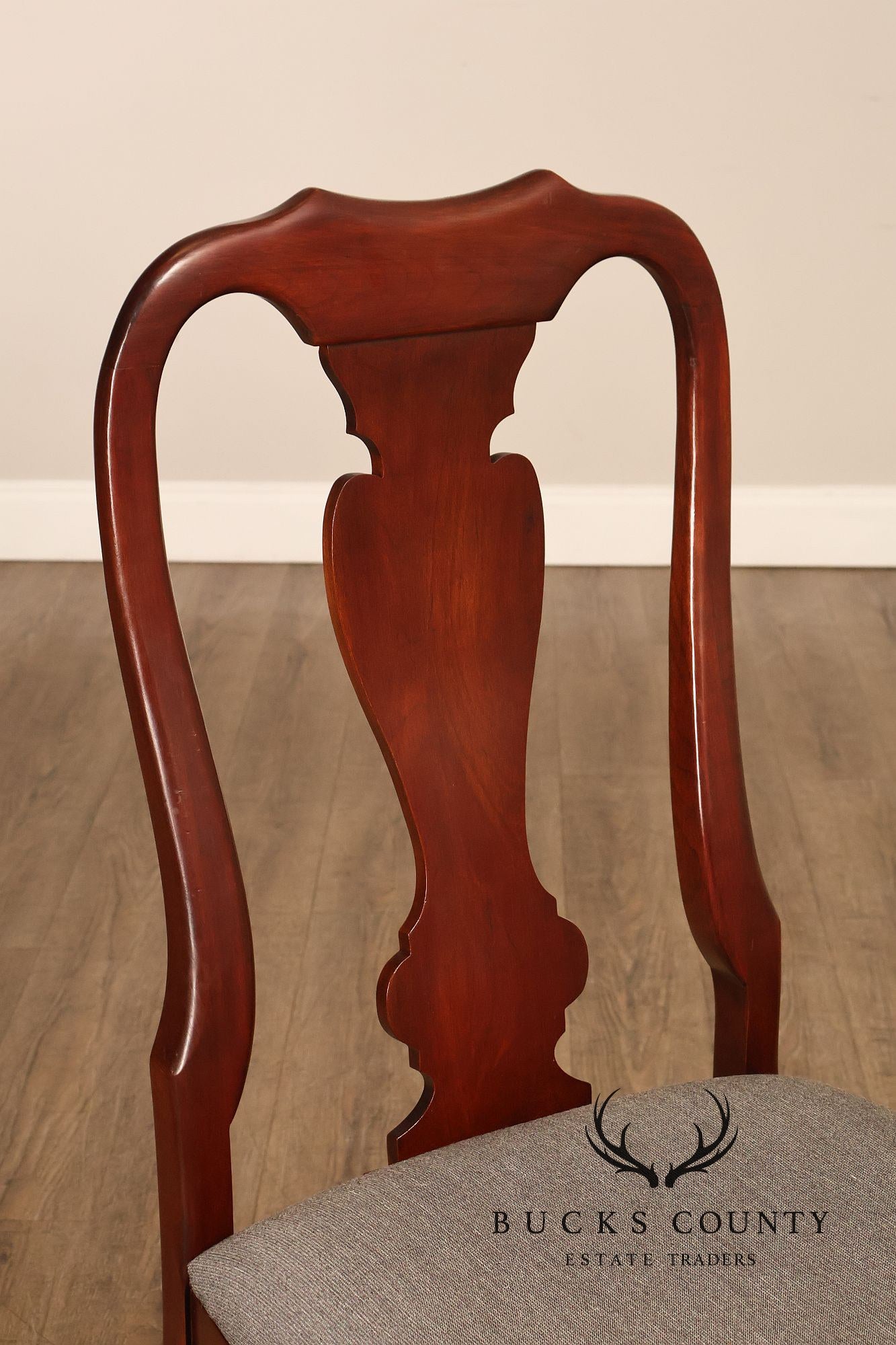 Queen Anne Style Set Of Four Cherry Side Dining Chairs