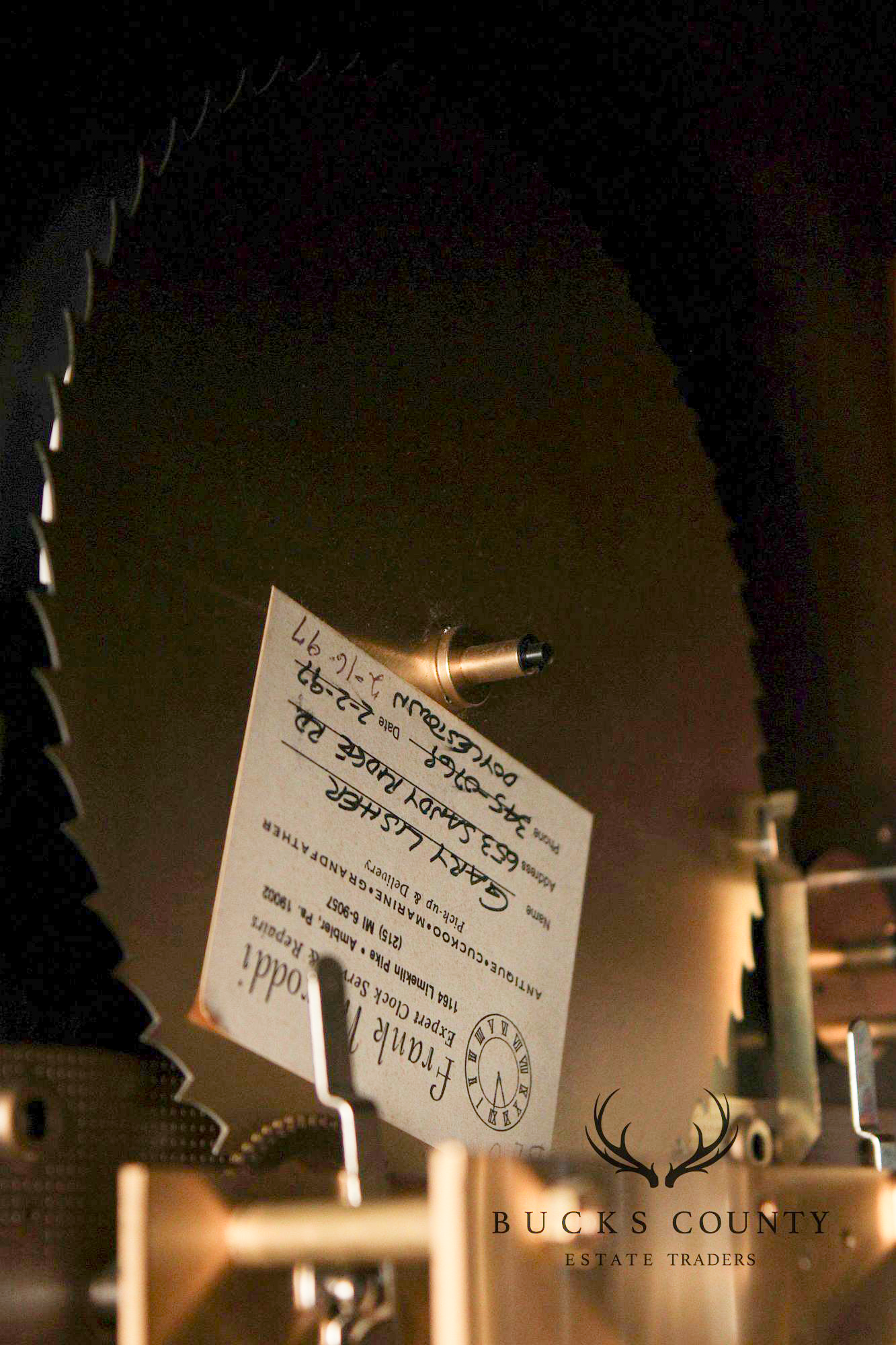 Sligh Mahogany Inlaid Grandfather Clock With Moon Phase Dial