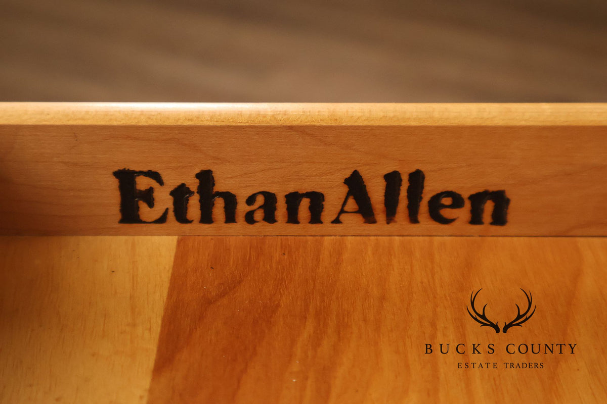 Ethan Allen 'Circa 1776' Pair of Maple Porringer Top End Tables