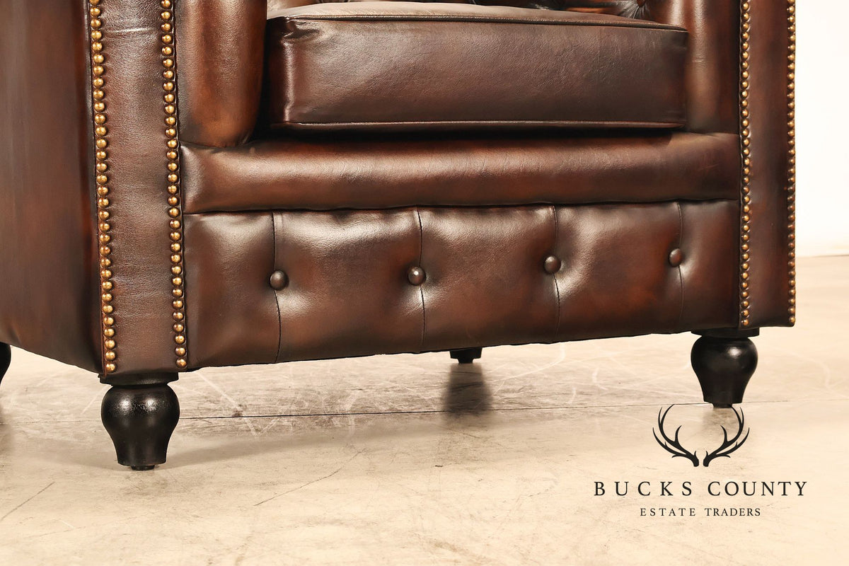 Distressed Brown Single Seater Cushion Chesterfield