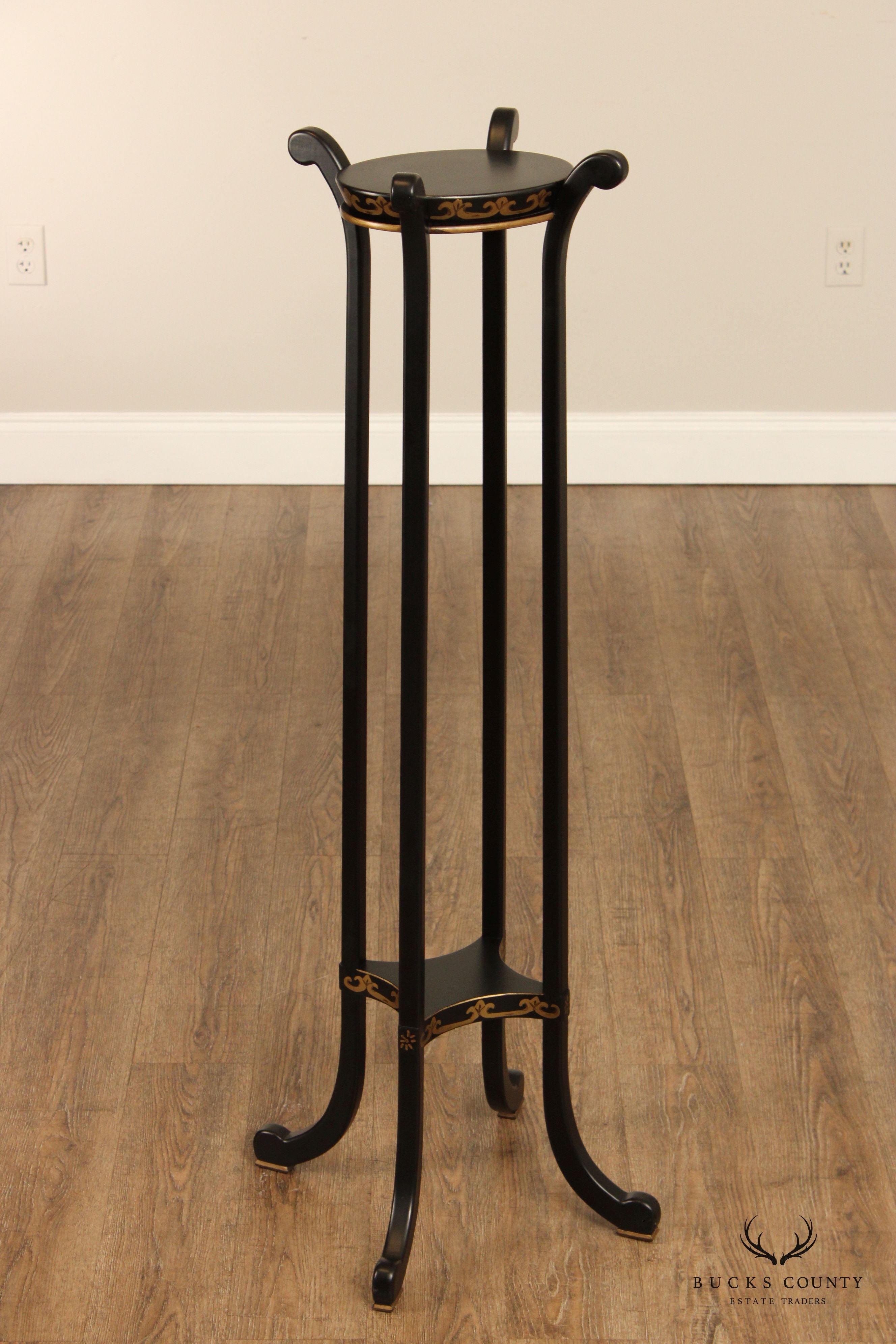 Chelsea House Ebonized Pair Of Paris Fern Stands