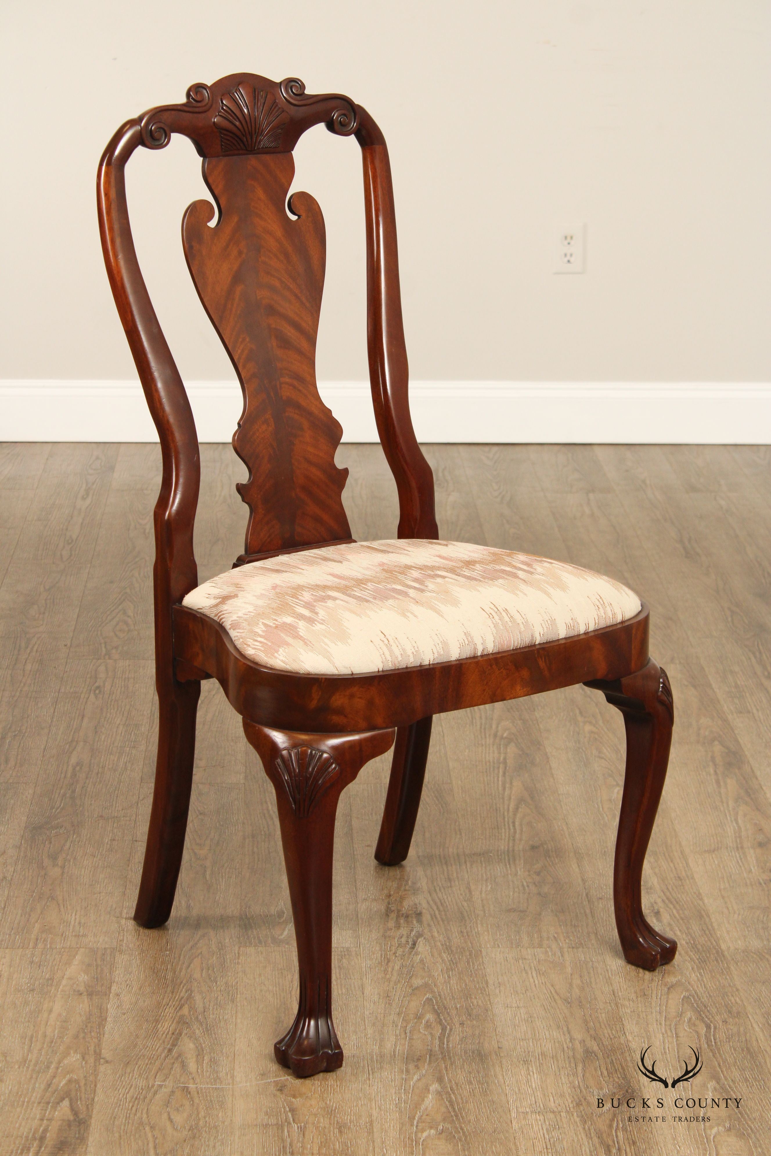 Councill Queen Anne Style Set of Eight Mahogany Dining Chairs