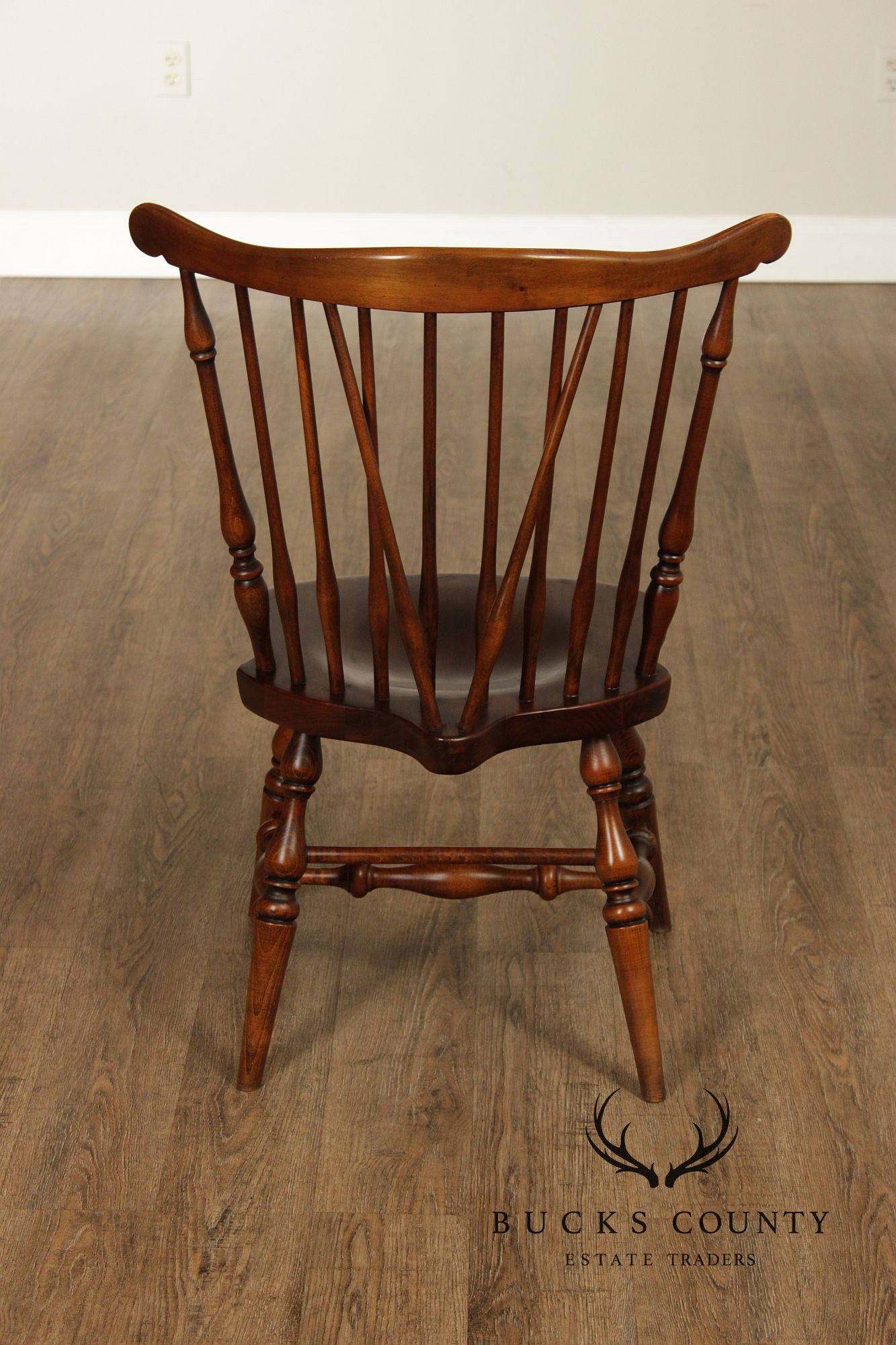 Ethan Allen Vintage Set of Six Windsor Style Dining Chairs, Solid Pine