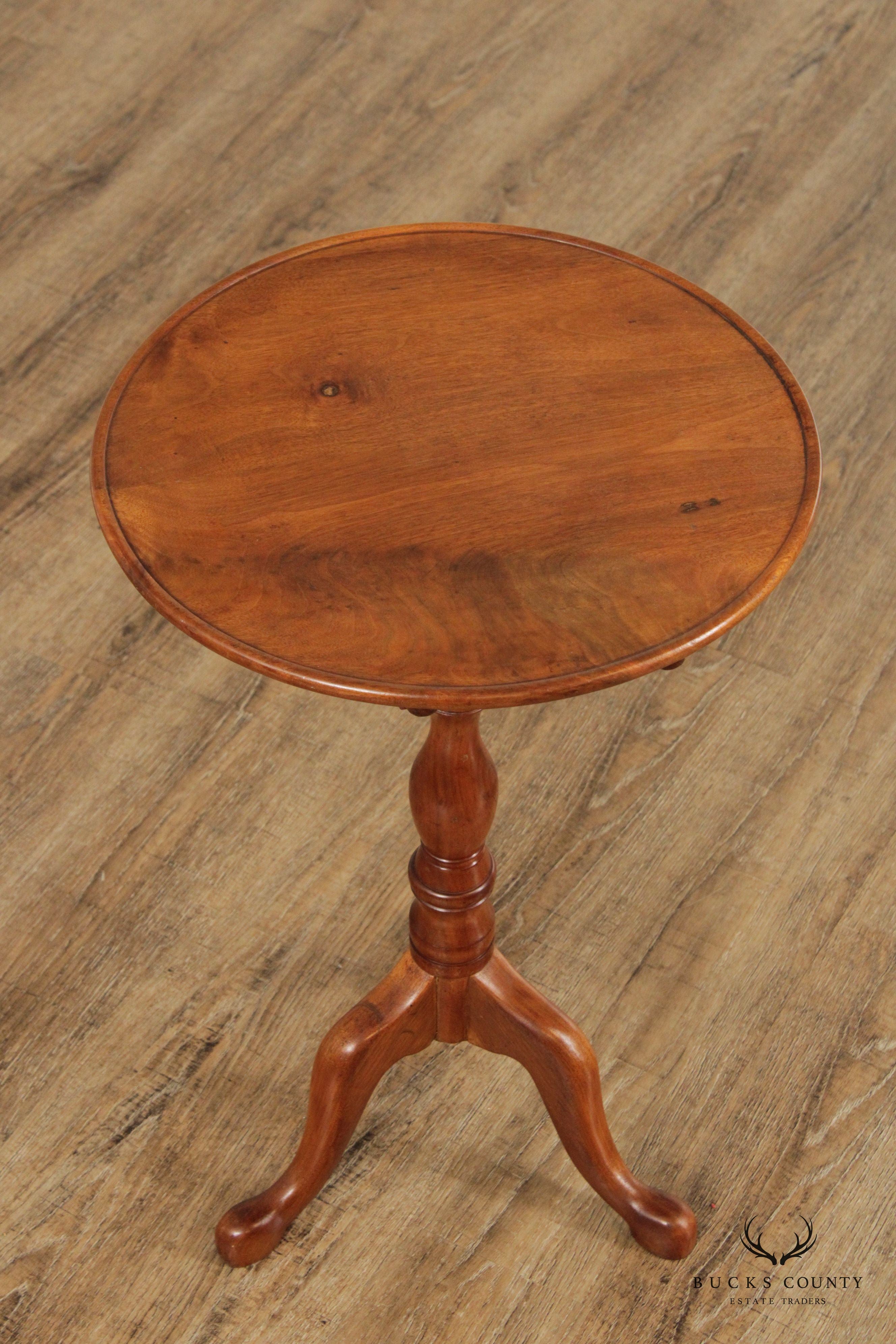 Bench Made Queen Anne Style Walnut Tilt-Top Table
