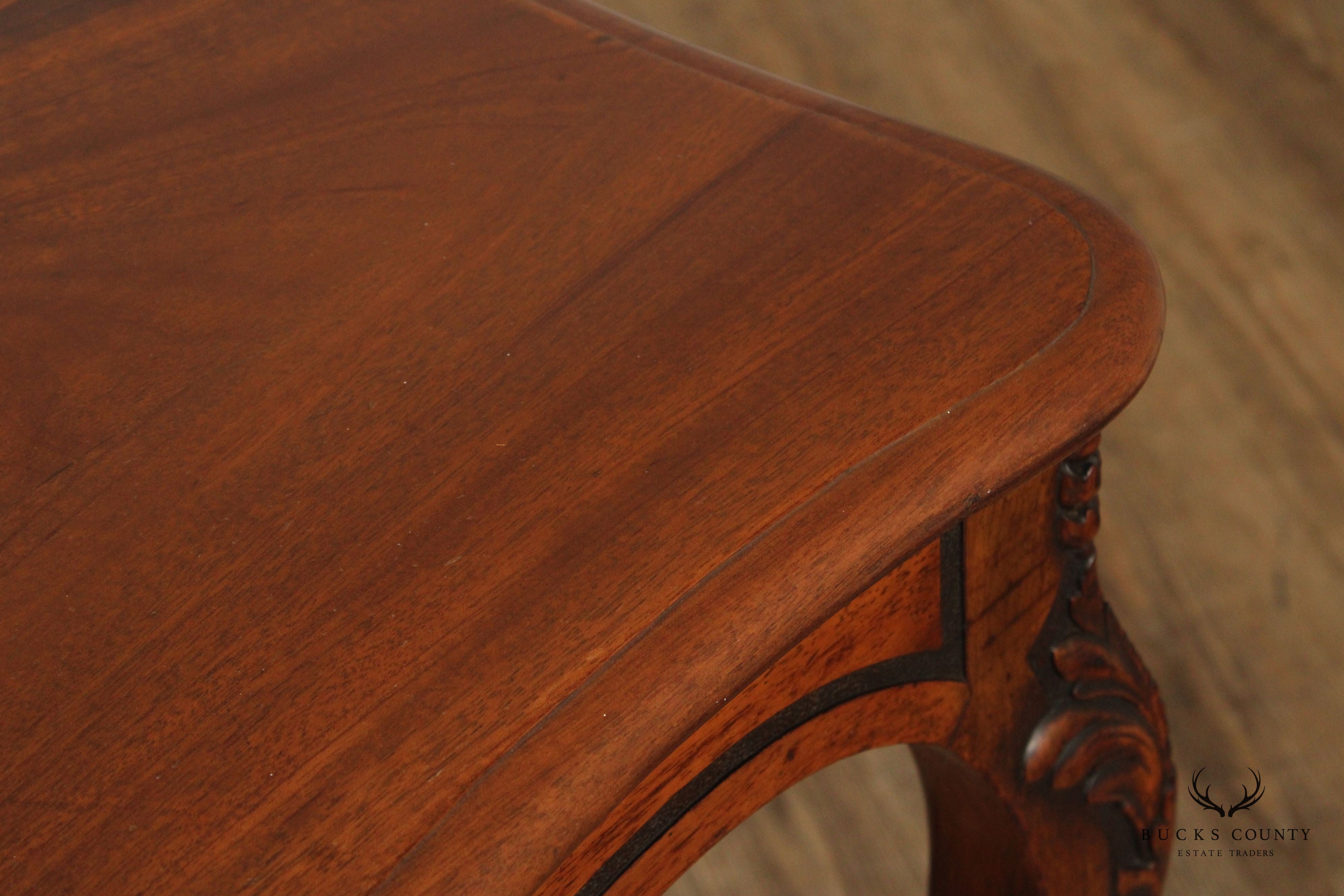 Antique French Carved Walnut Console Table