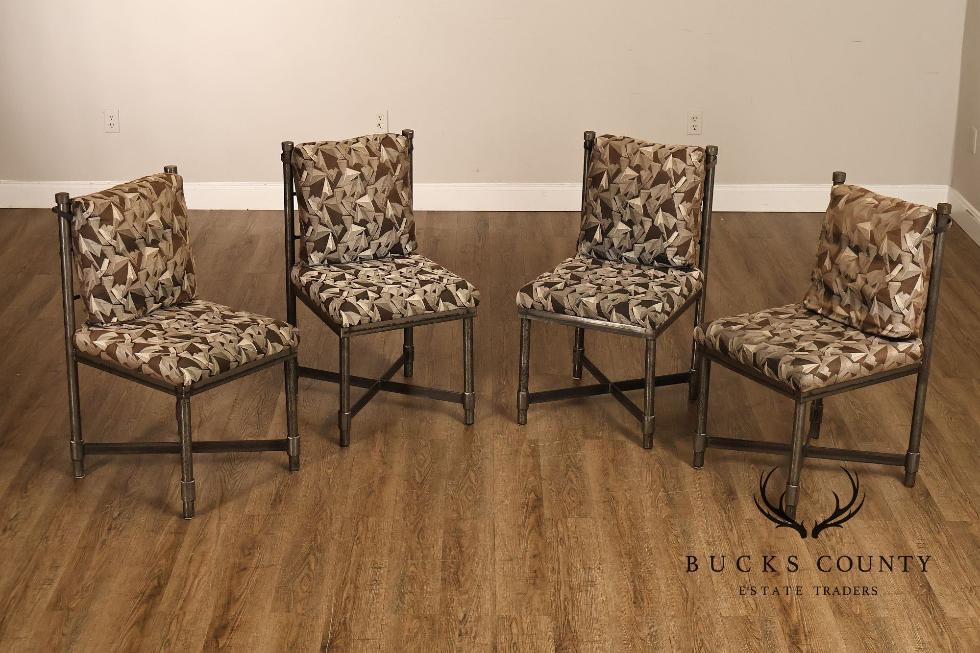 Swaim Industrial Set of Four Iron Dining Chairs