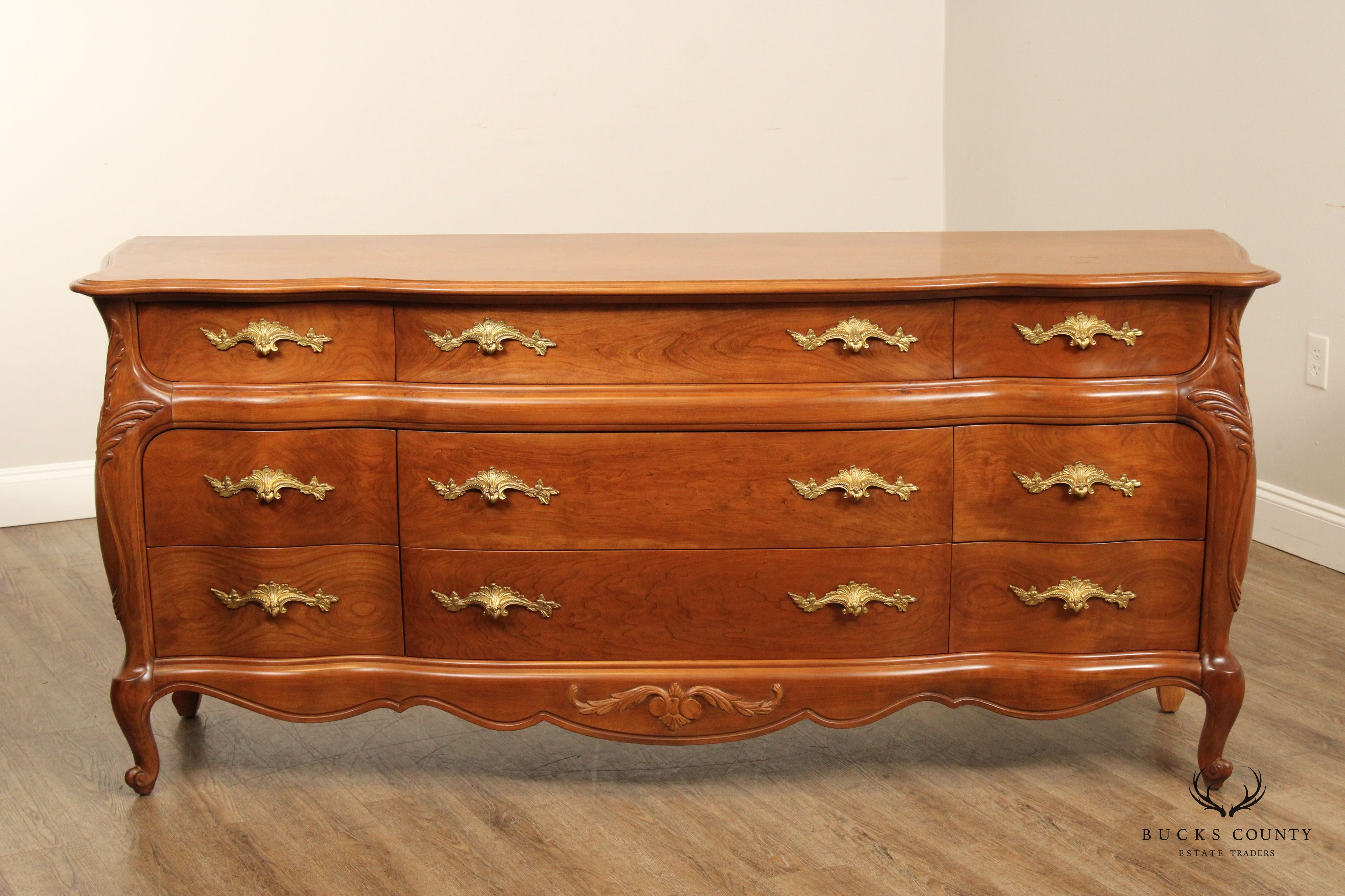 FRENCH LOUIS XV ROCOCO STYLE BOMBE TRIPLE DRESSER