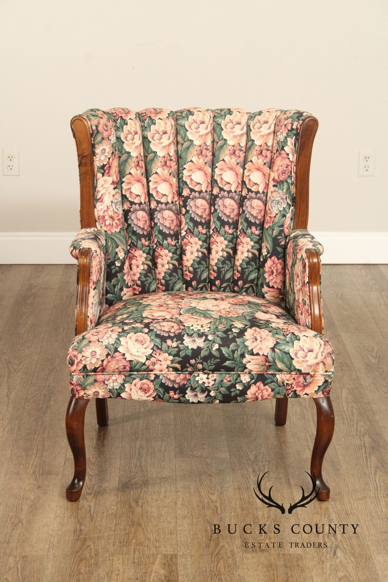 Queen Anne Style Channel Back Armchair