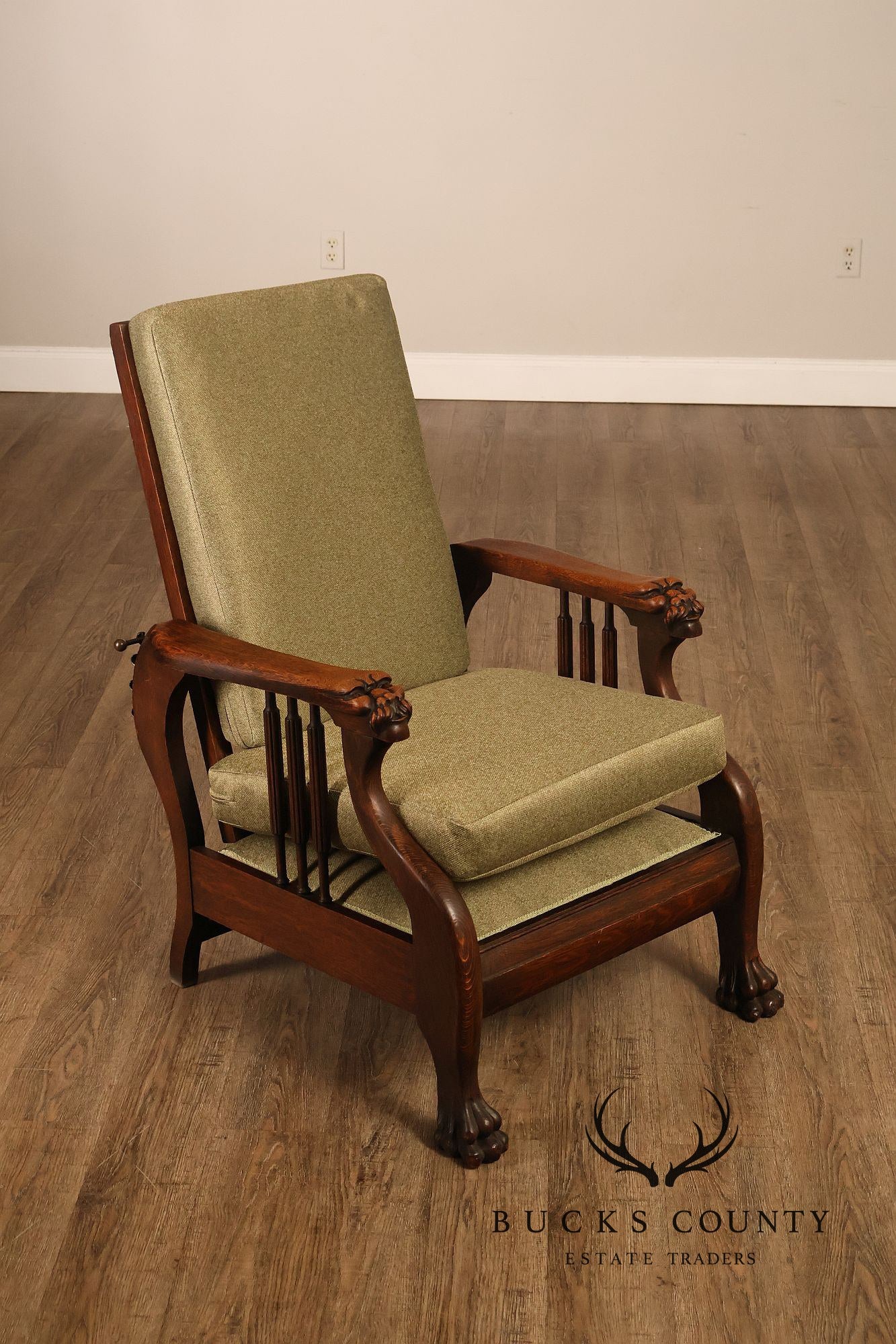 Antique Victorian Oak Morris Reclining Chair