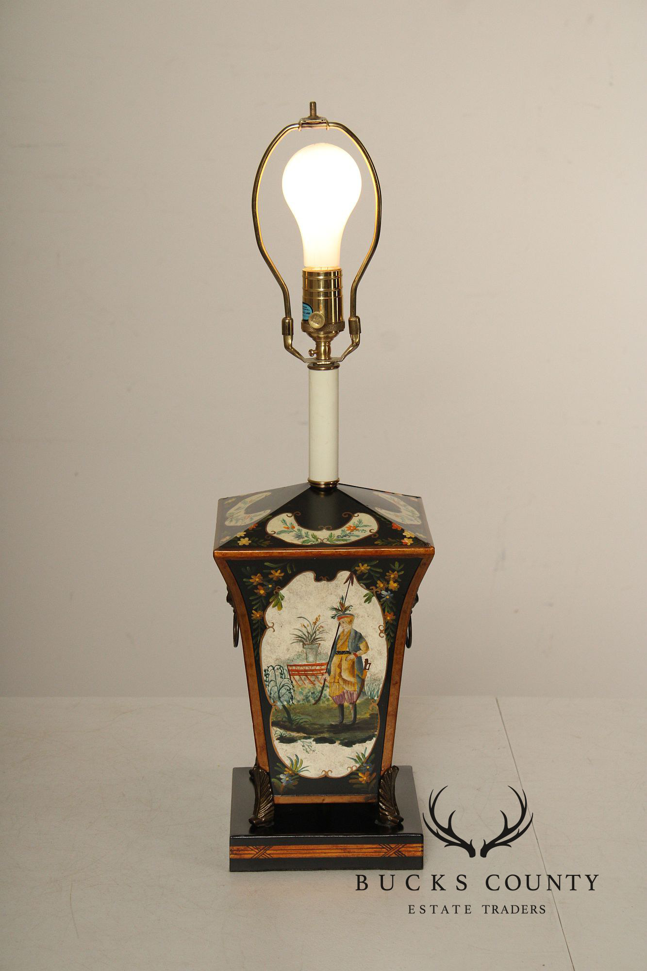 Chelsea House Pair of Painted Toleware Table Lamps