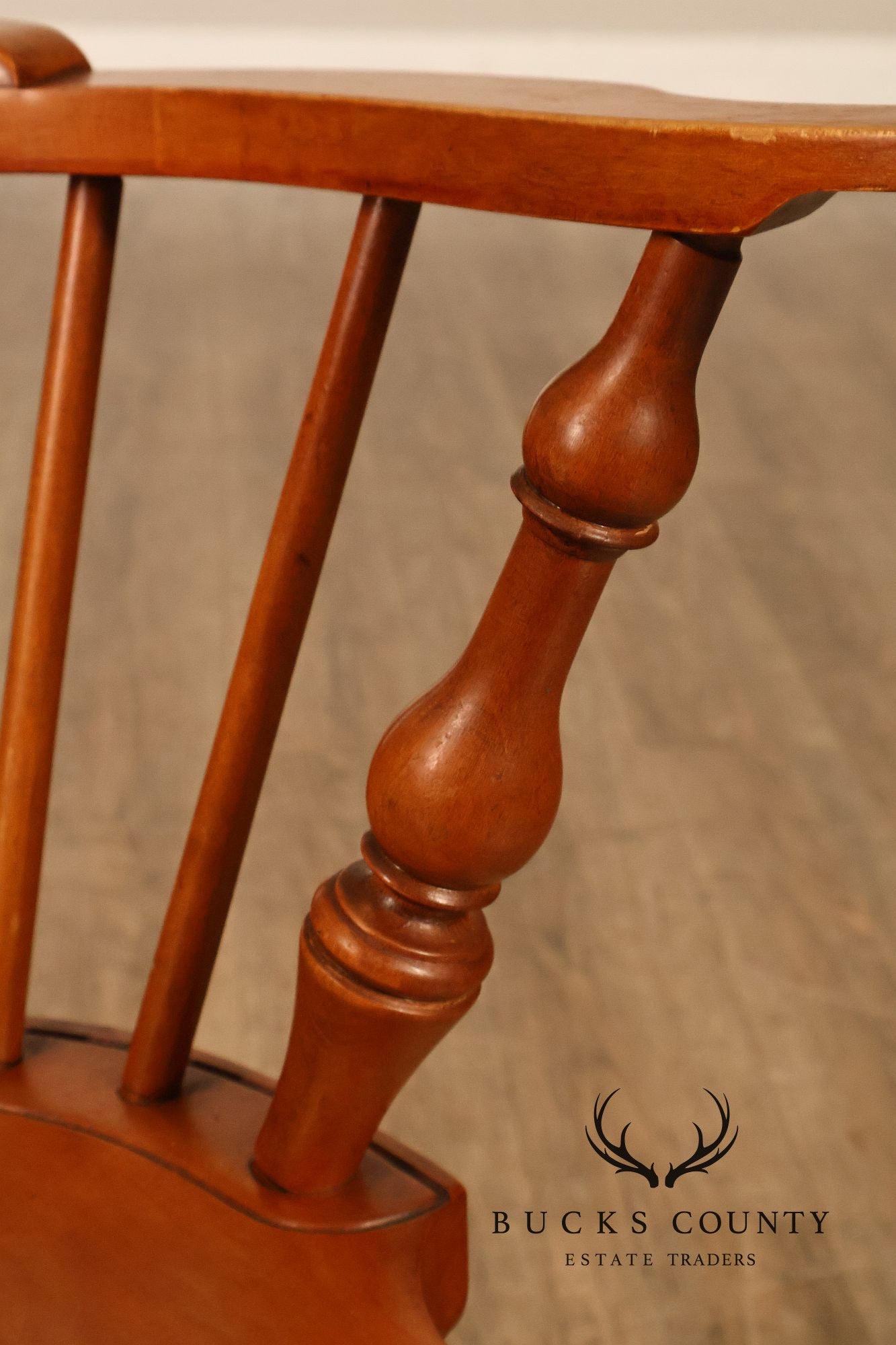 Conant Ball Maple Windsor Armchair With Scroll Crest Rail