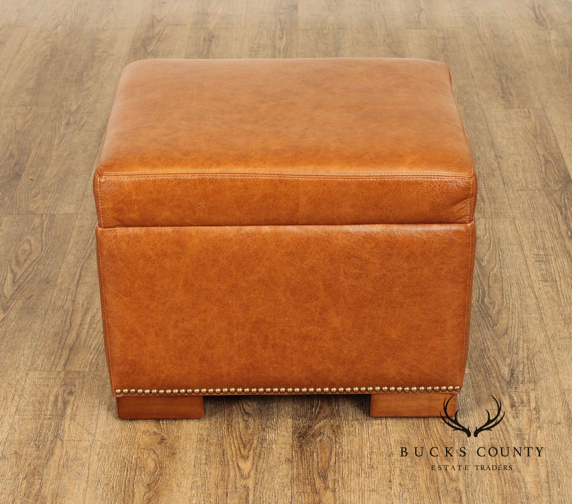 Leather Upholstered Chair & Ottoman