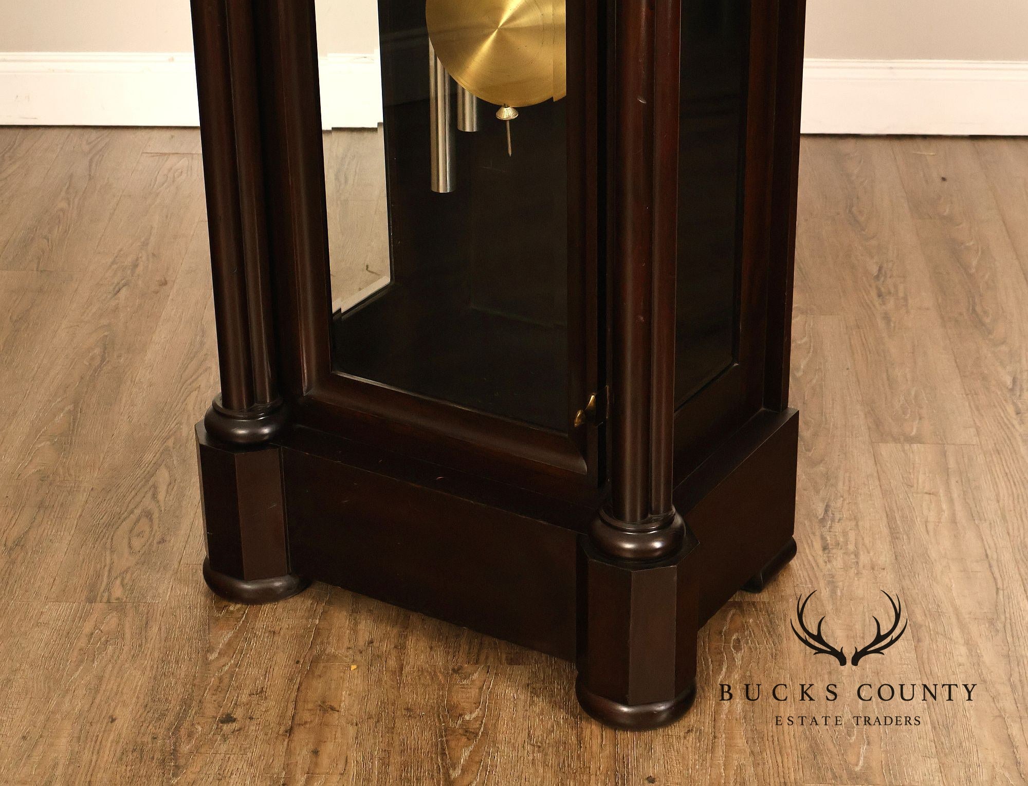 American Chime Clock Co Nine Tube Grandfather Clock with Moon Dial and Westminster Chime Movement
