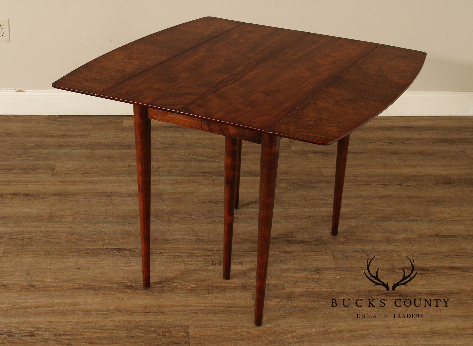 Widdicomb Mid Century Modern Walnut Drop Leaf Extendable Dining Table