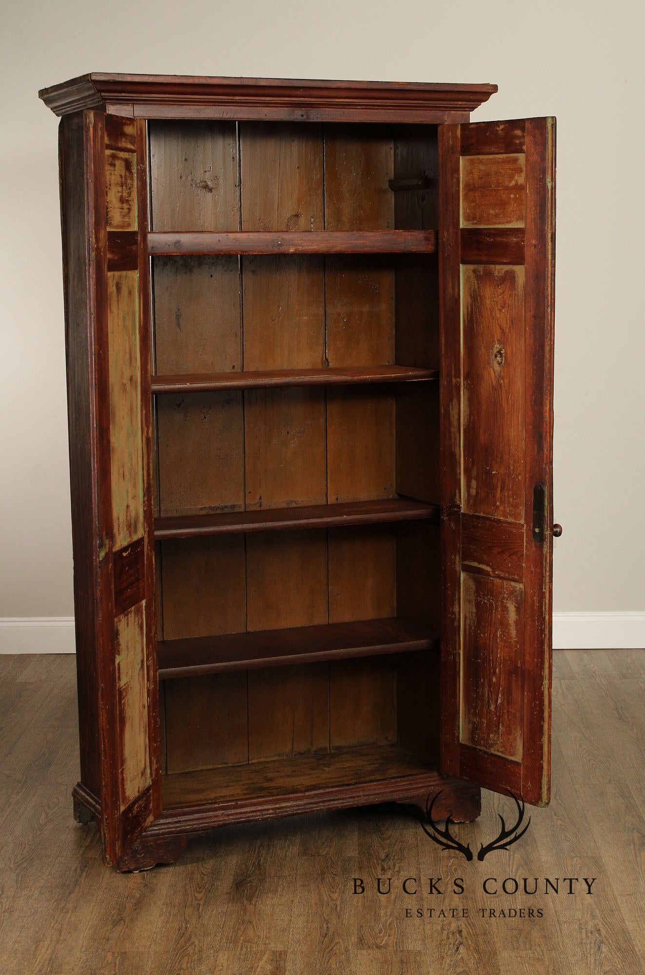 Antique Pine Two-Door Pantry or Storage Cupboard