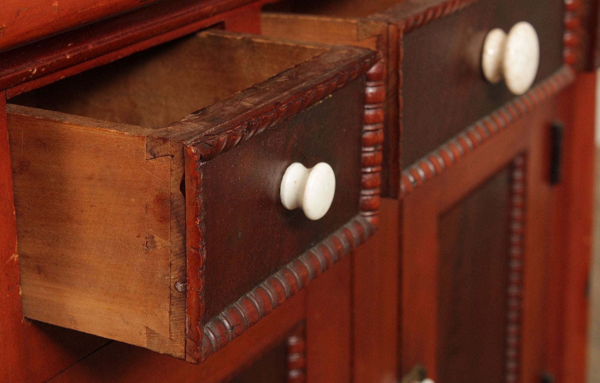 Antique American Farmhouse Cherry Corner Cabinet