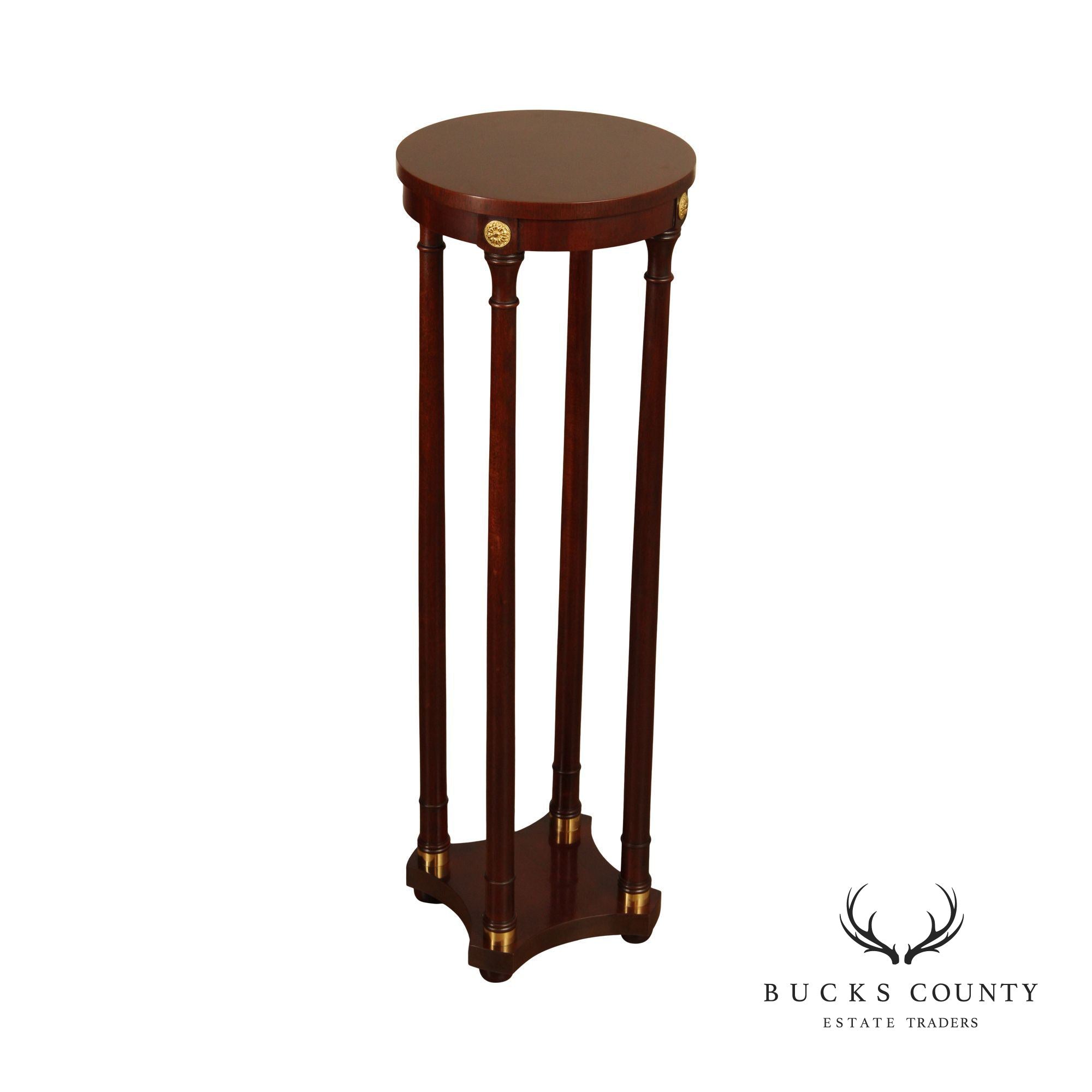 Baker Furniture Empire Style Mahogany Pedestal Plant Stand