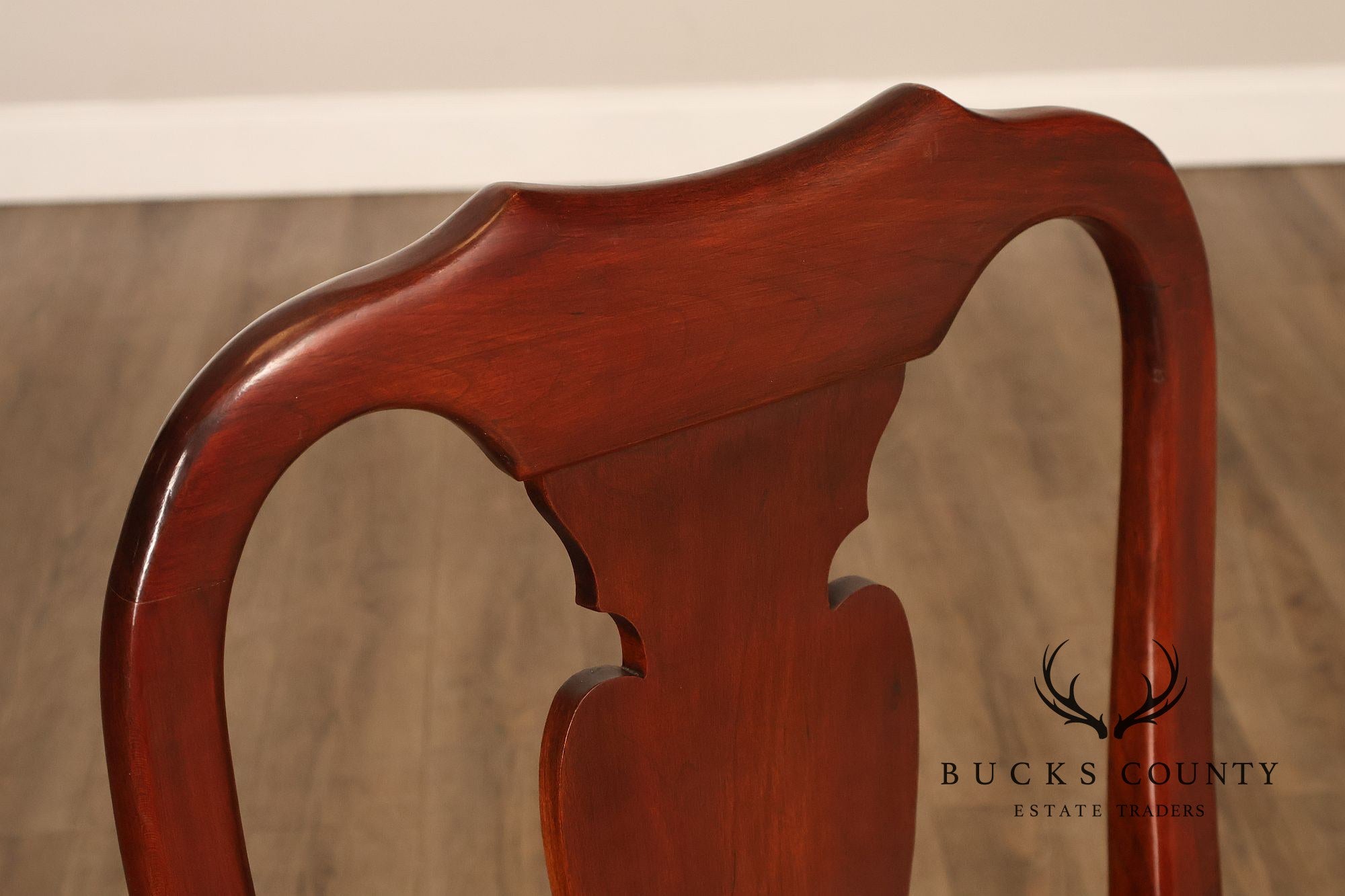 Queen Anne Style Set Of Four Cherry Side Dining Chairs