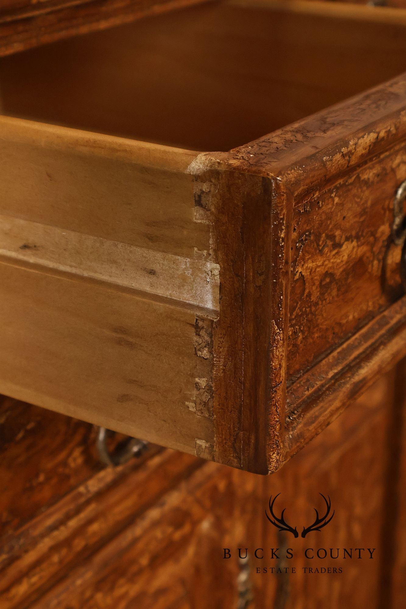Bausman & Company Paint Decorated Four Door Sideboard Buffet Cabinet