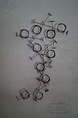 Mid Century Modern Geometric Iron Wall Sculpture (manner of Curtis Jere)