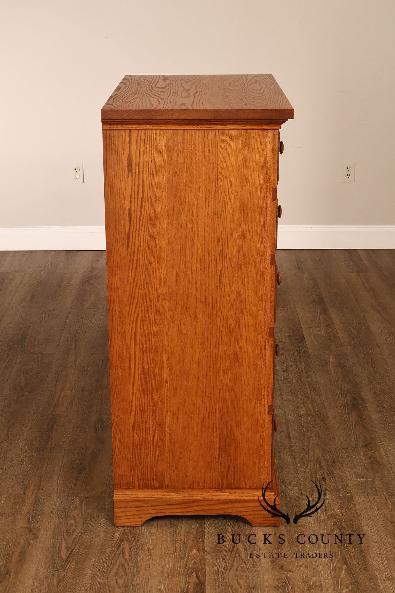 Hunt Country Furniture Oak Five Drawer High Chest