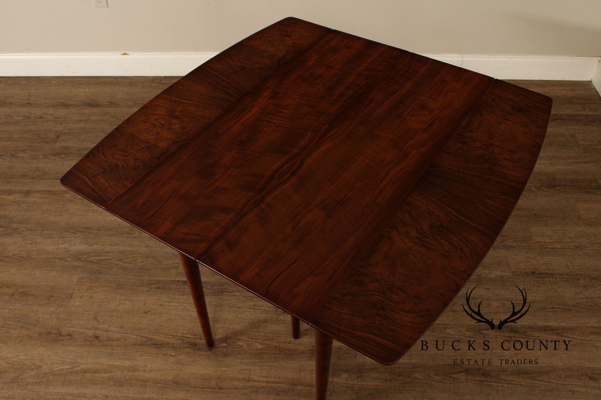 Widdicomb Mid Century Modern Walnut Drop Leaf Extendable Dining Table