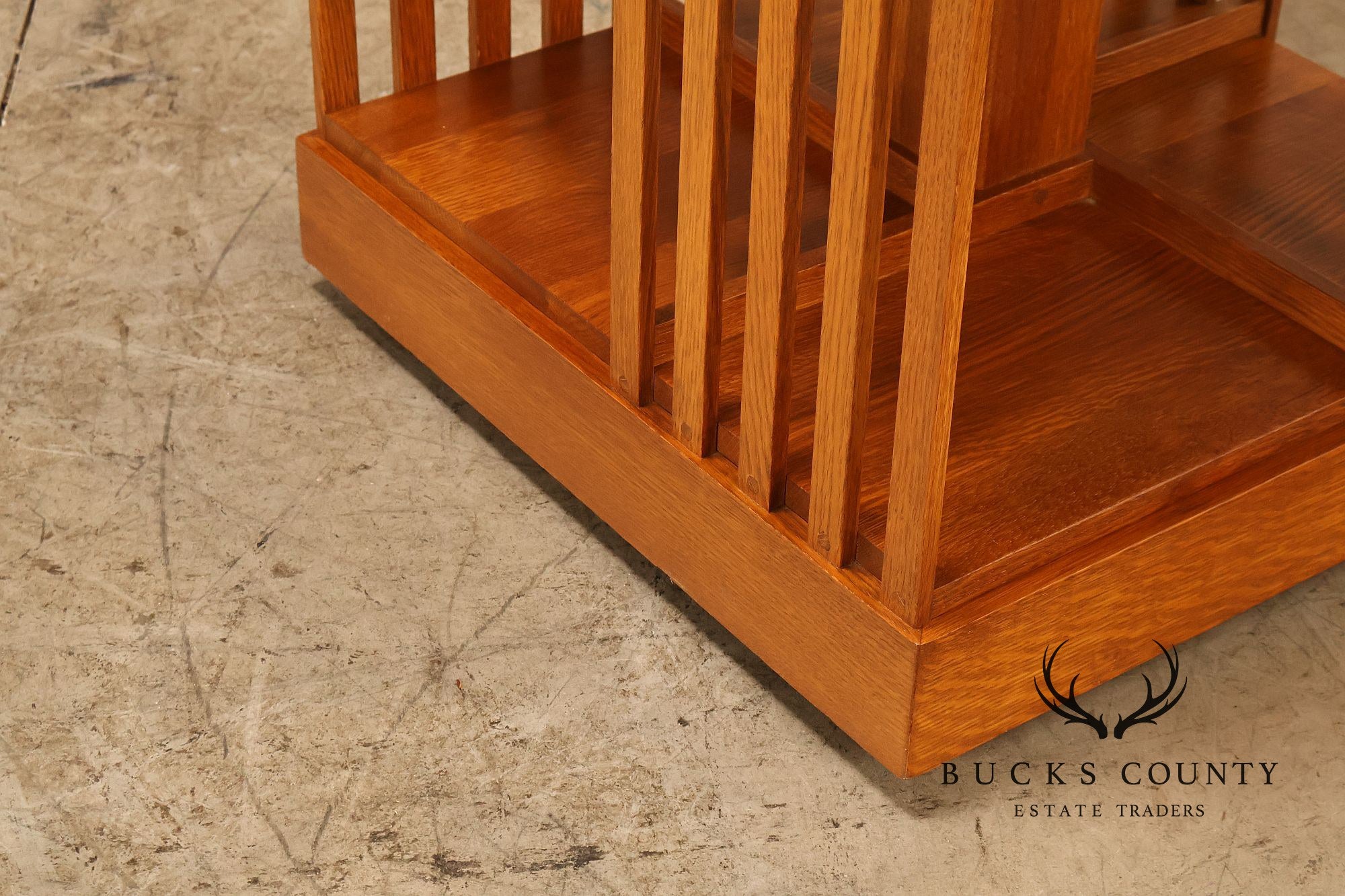 Stickley Mission Collection Oak Spindle Revolving Bookcase