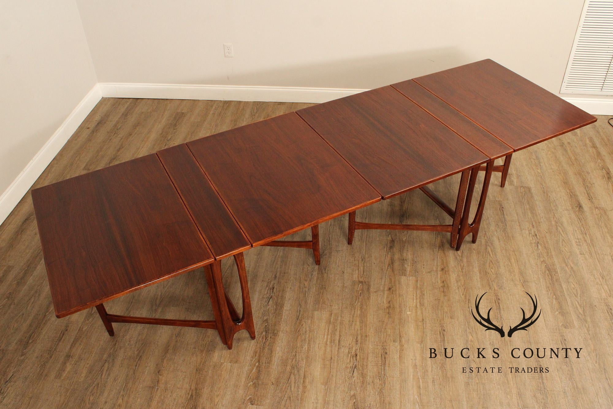 Bendt Winge Danish Modern Pair of Walnut Tuckaway Dining Tables