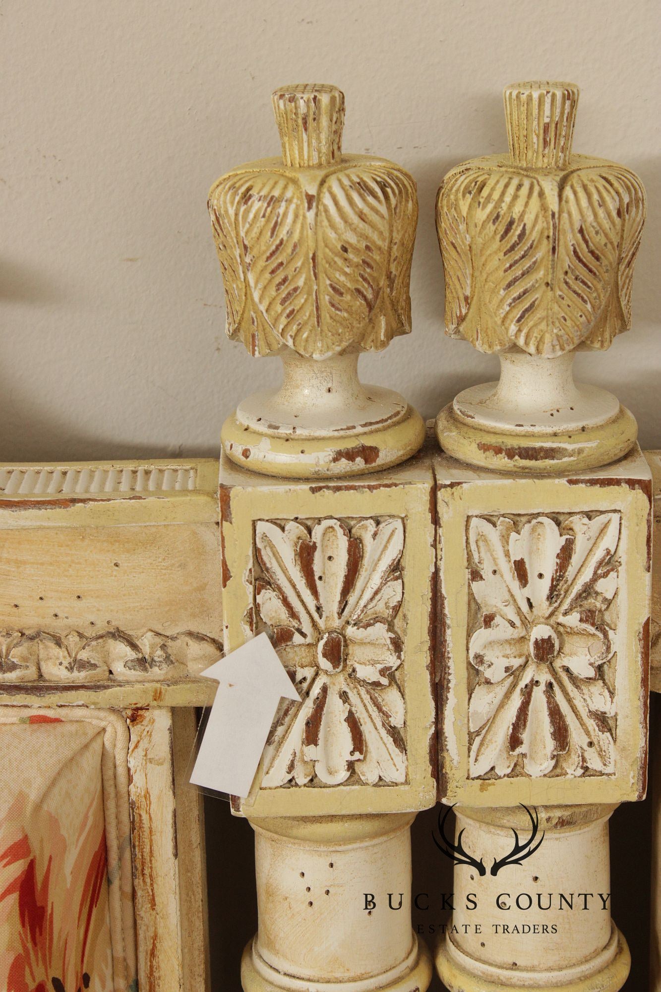 French Louis XVI Style Upholstered King Headboard