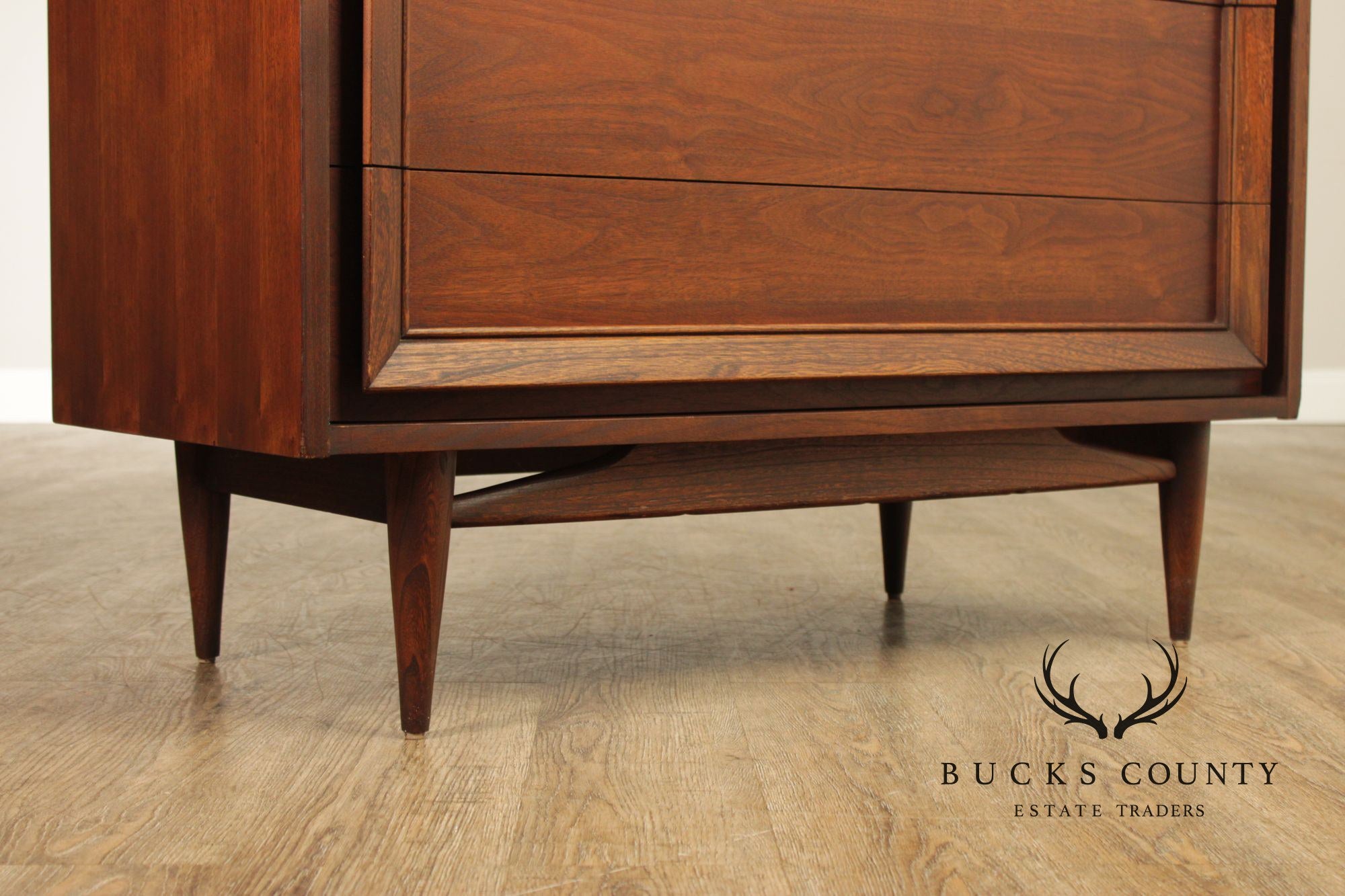 Basic Witz Mid Century Modern Walnut Tall Chest