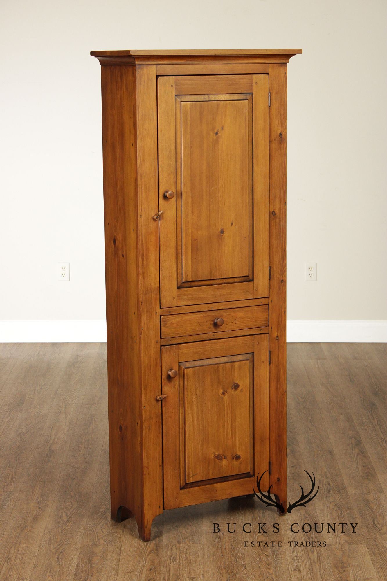 William Draper Country Classics Pine Two Door Narrow Storage Cabinet