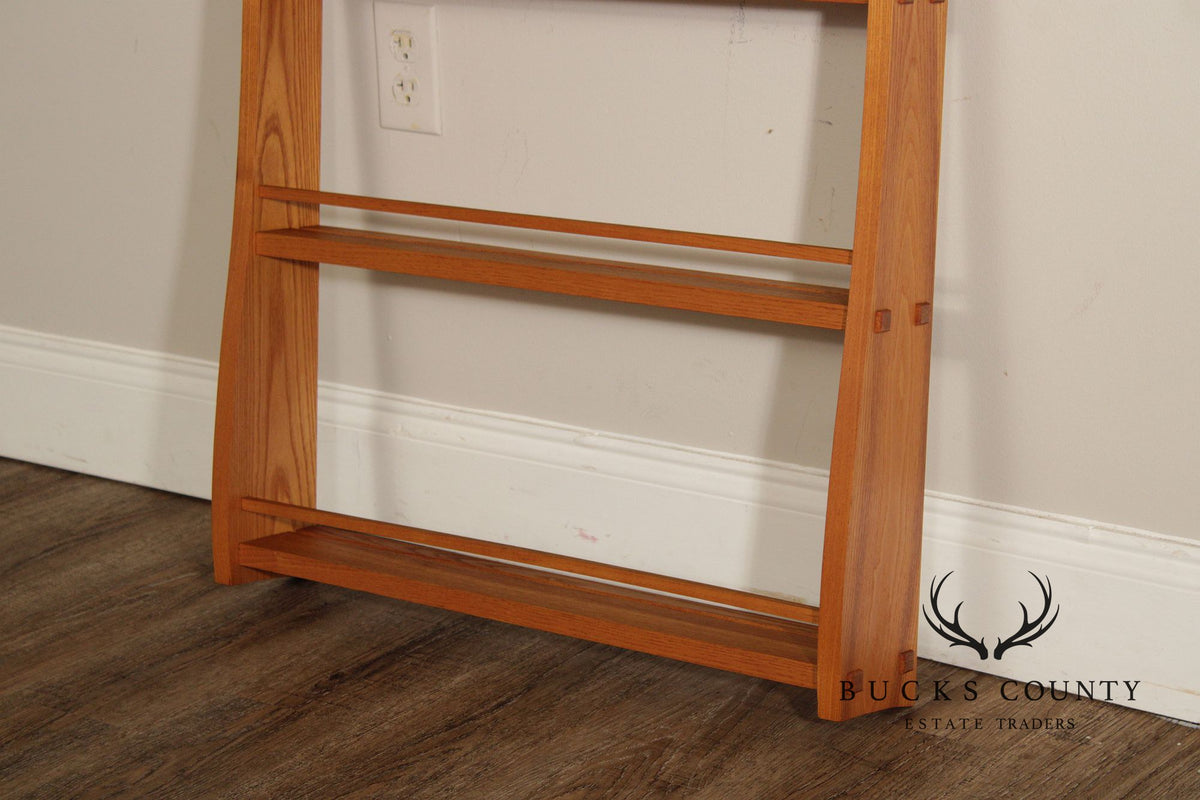 Mission Oak Arts And Crafts Pair Of Wall Mounted Bookshelves