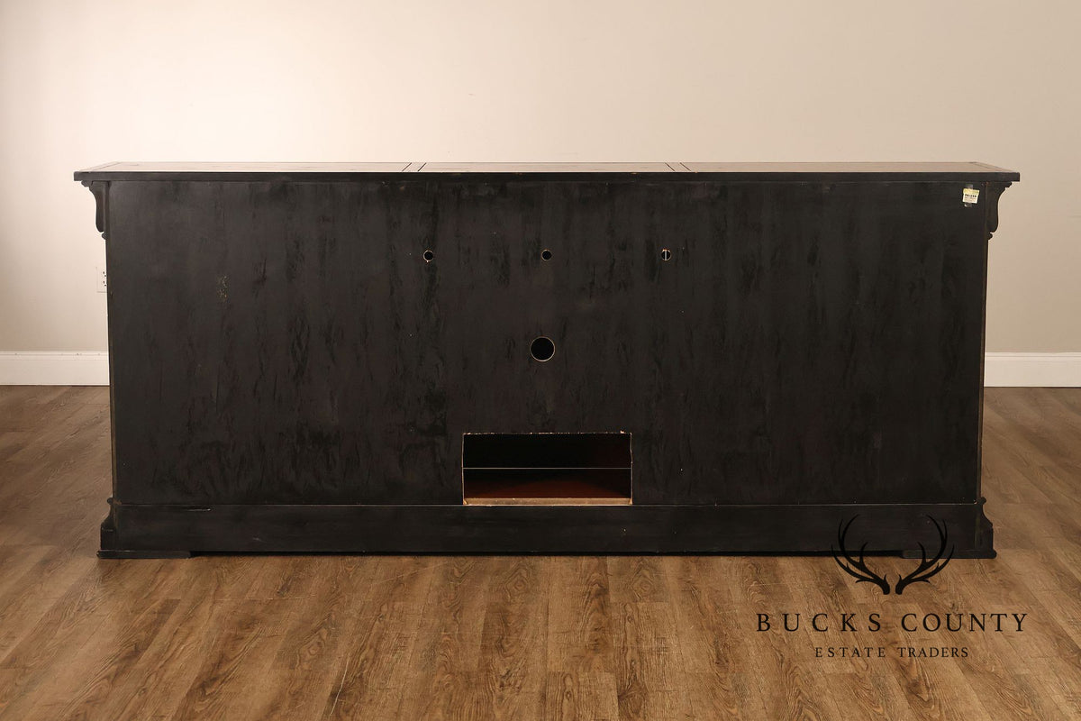 Traditional Georgian Style Inlaid Three Door Credenza Sideboard
