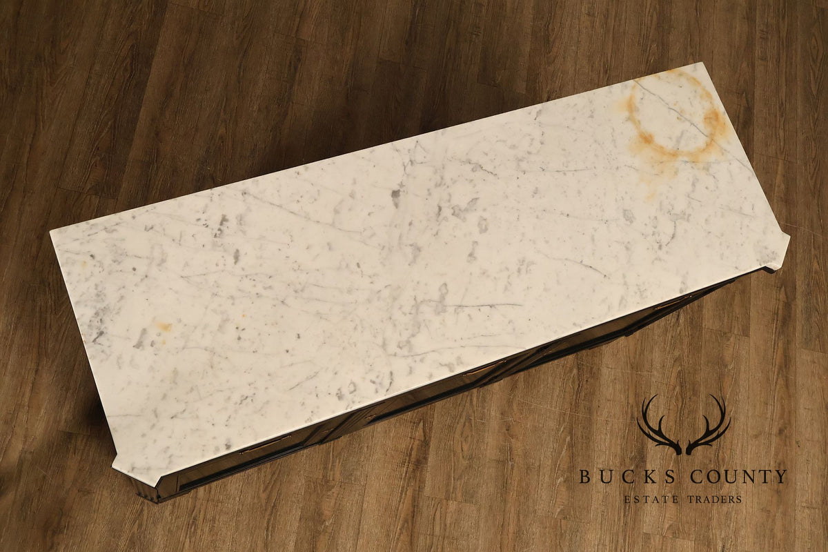 Baker Furniture Marble Top Sideboard Cabinet