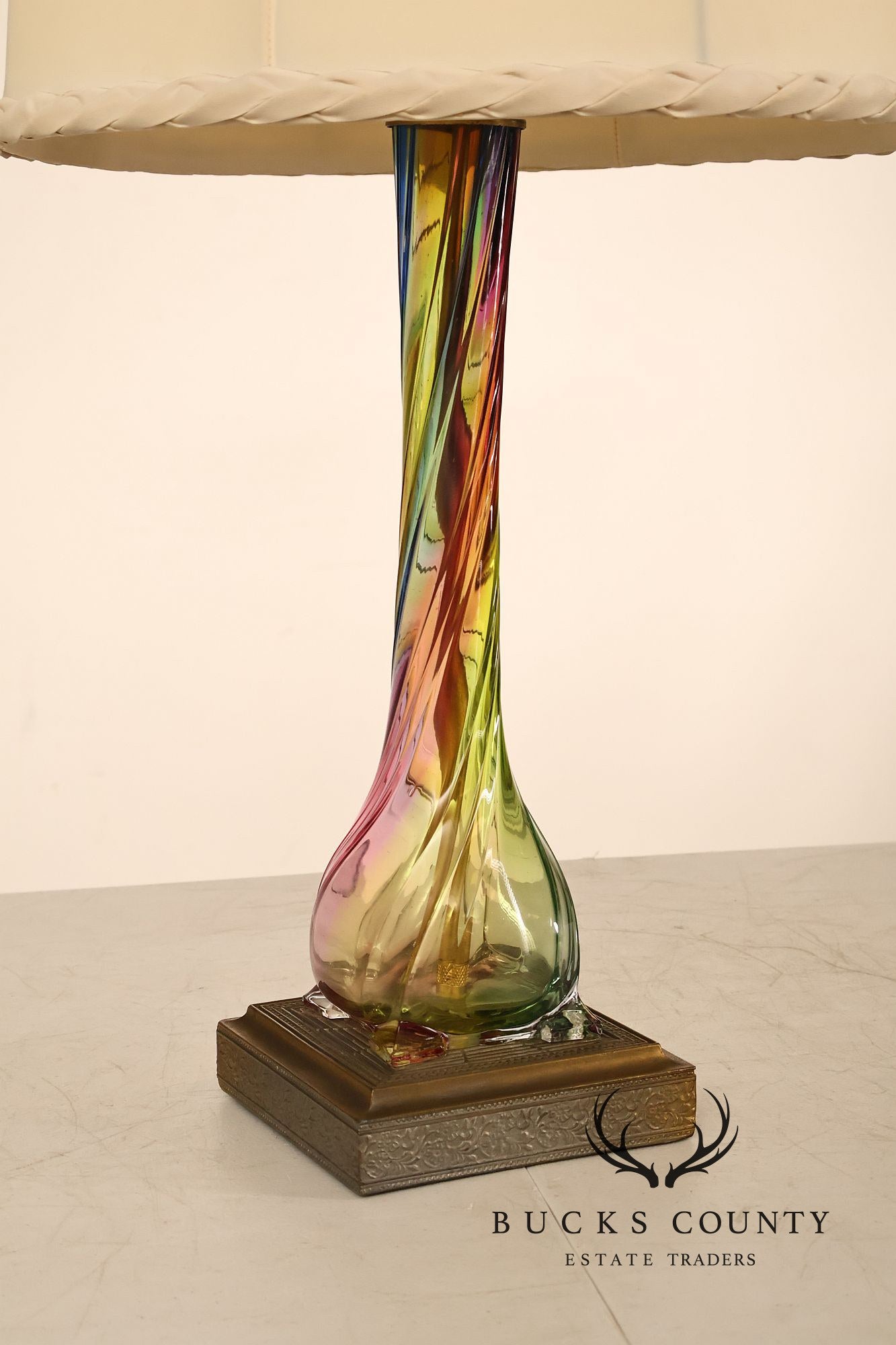 Leviton Mid Century Modern Blown Glass Table Lamp