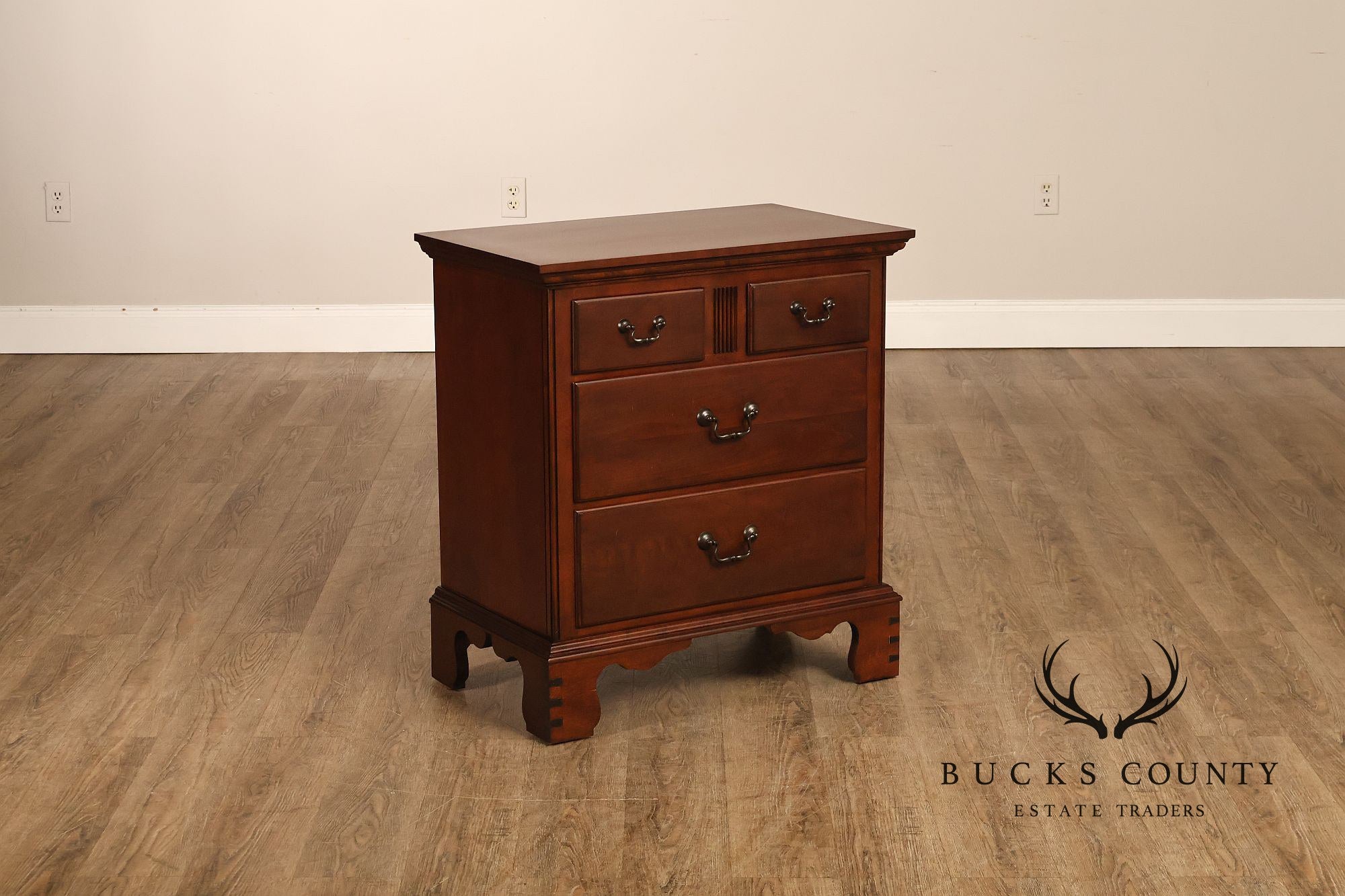 Pennsylvania House Chippendale Style Pair of Cherry Nightstands