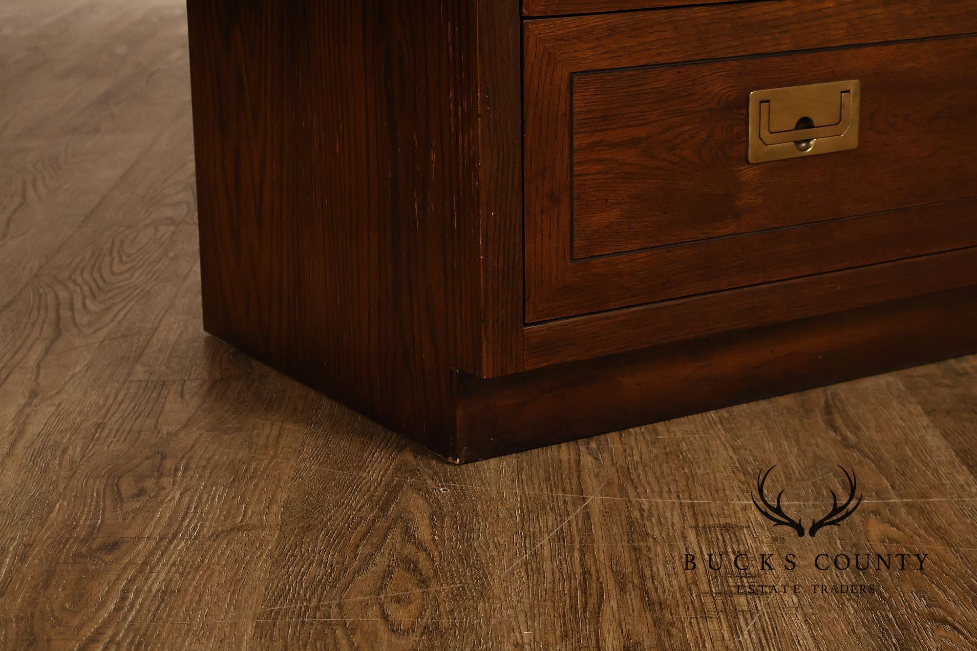Henredon Scene One Campaign Style Walnut Armoire Chest