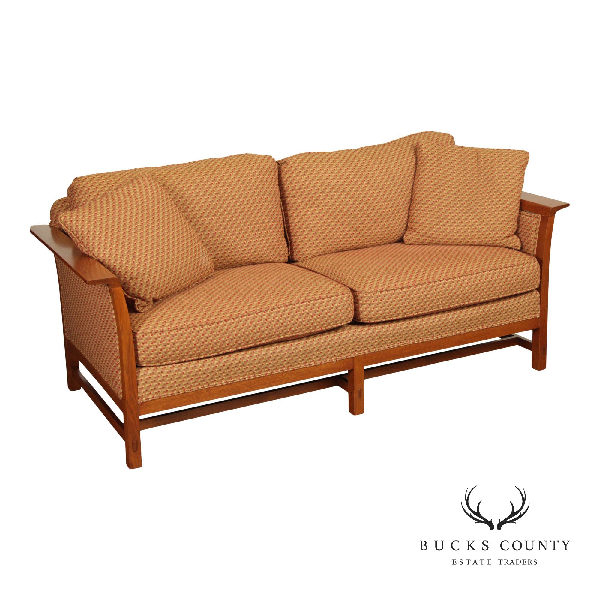 Stickley Mission Collection Oak Sofa With Loose Cushions