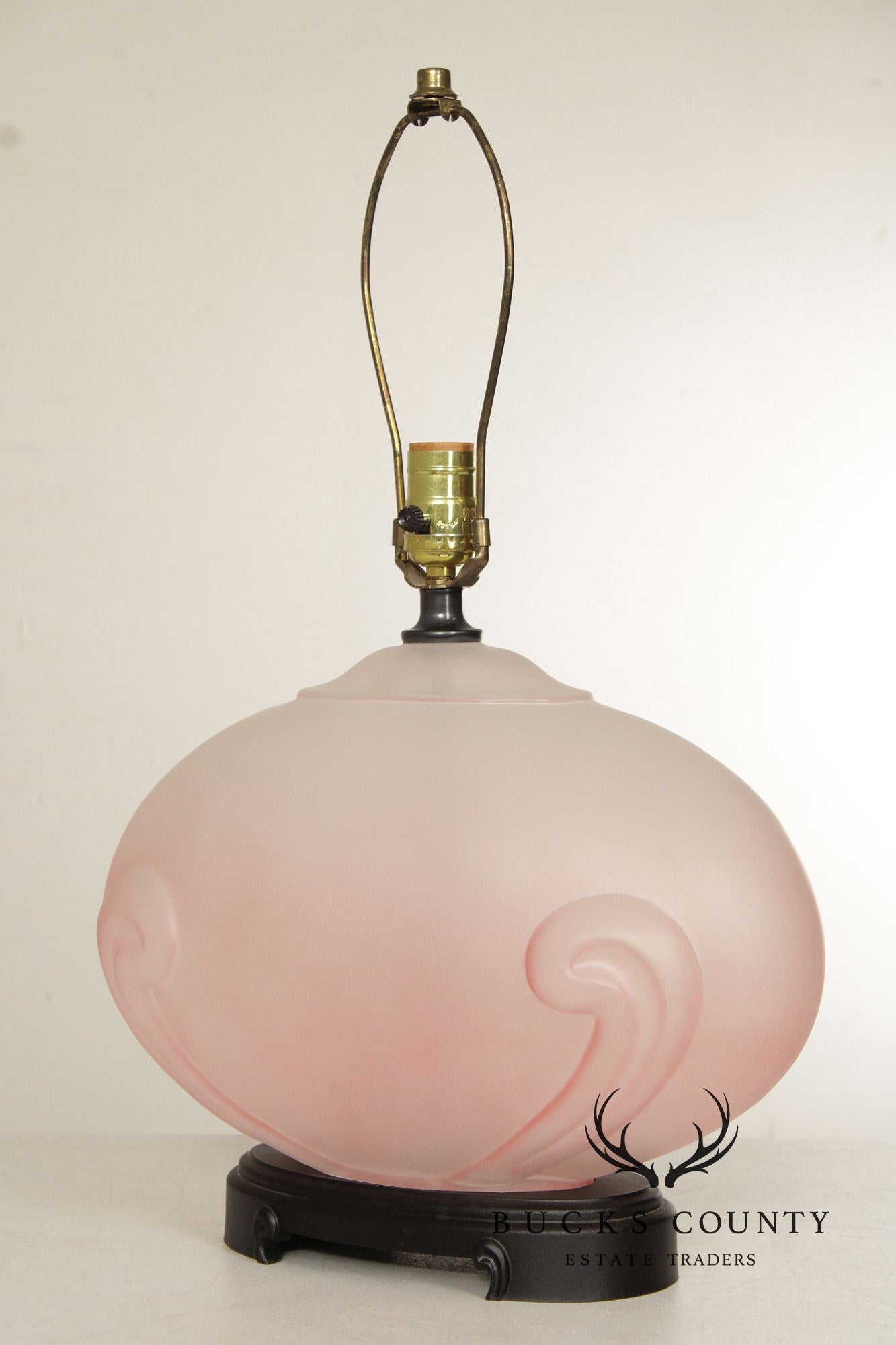 Hollywood Regency Pink Glass Table Lamp