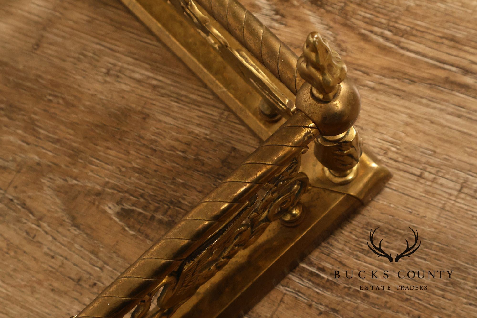 Neoclassical Style Brass Fireplace Fender