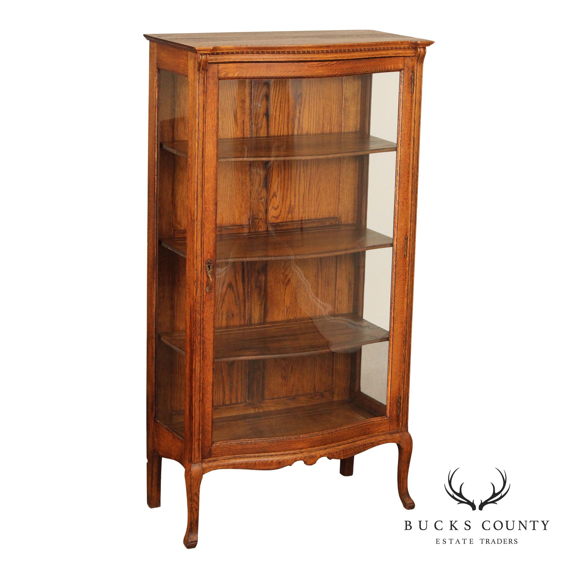 Antique Victorian Oak China Display Cabinet