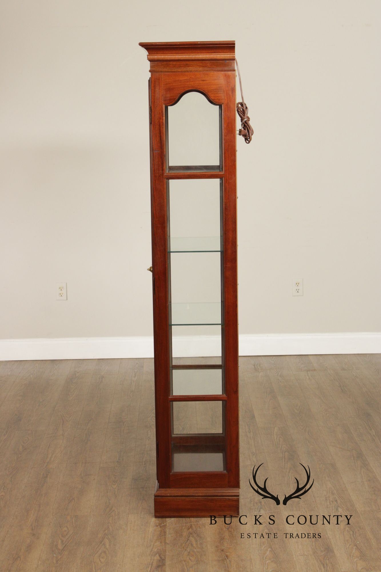 Knob Creek Traditional Cherry Narrow Curio Display Cabinet
