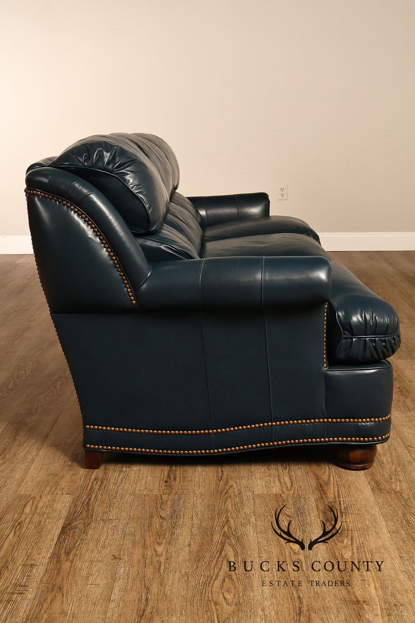 Hancock & Moore Blue Leather 'Austin' Sofa