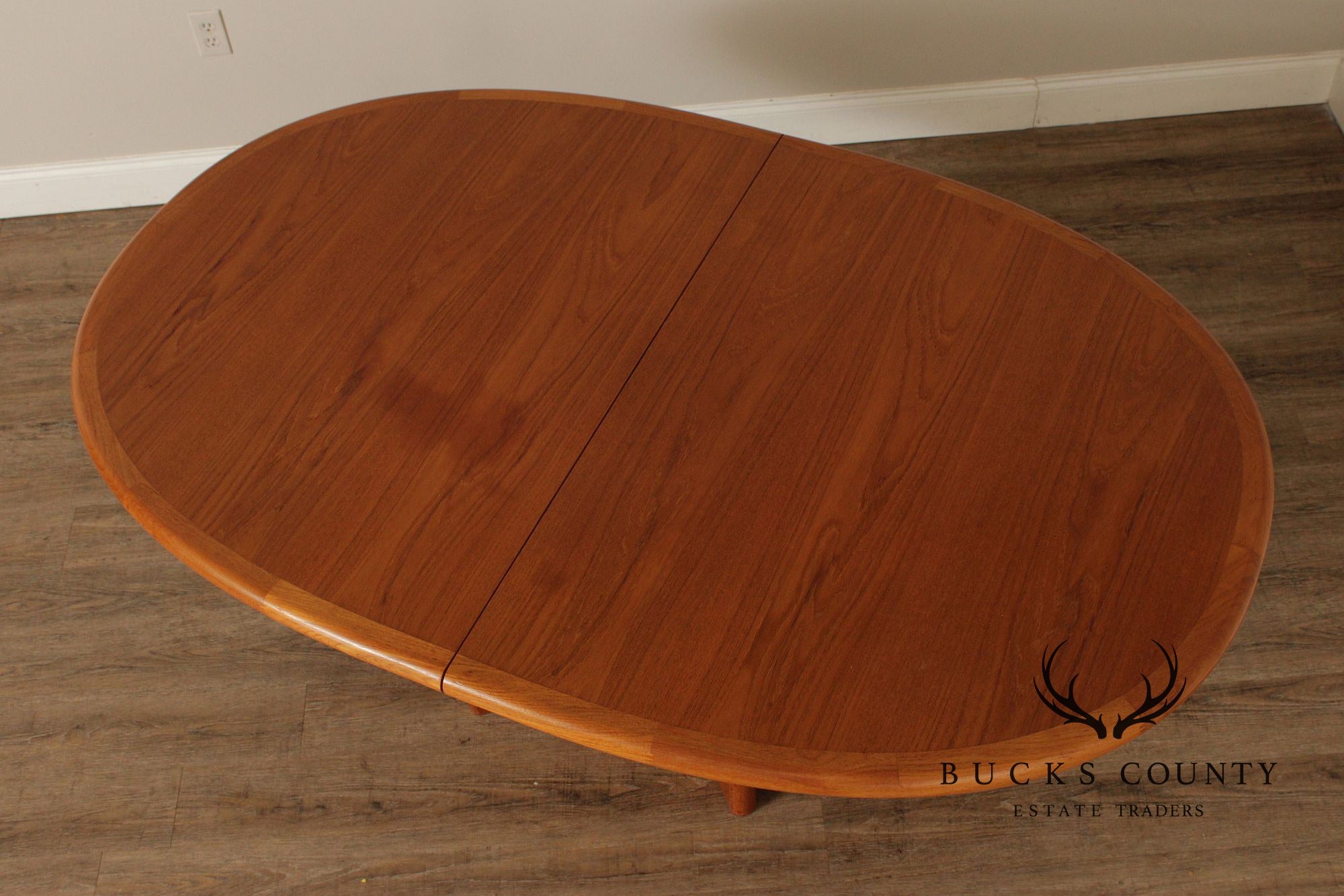 Ansager Møbler Danish Teak Pedestal Dining Table With Two Leaves