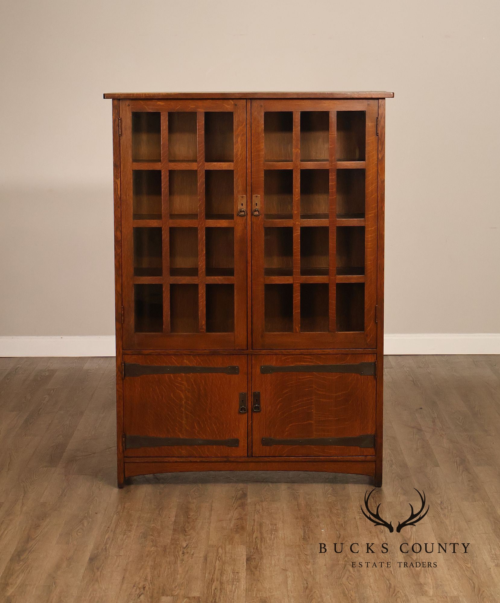 Antique L. & J.G. Stickley Mission Oak China Cabinet No. 729