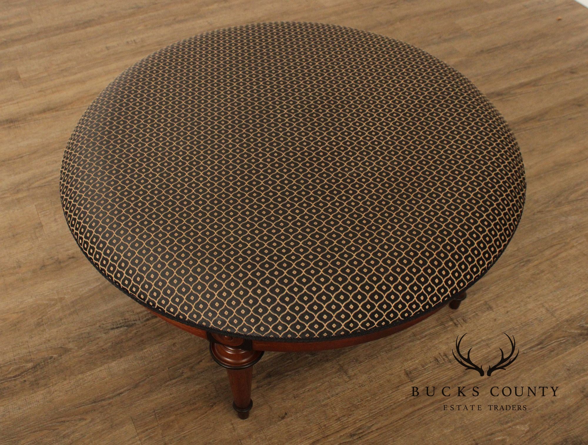 English Regency Style Round Ottoman