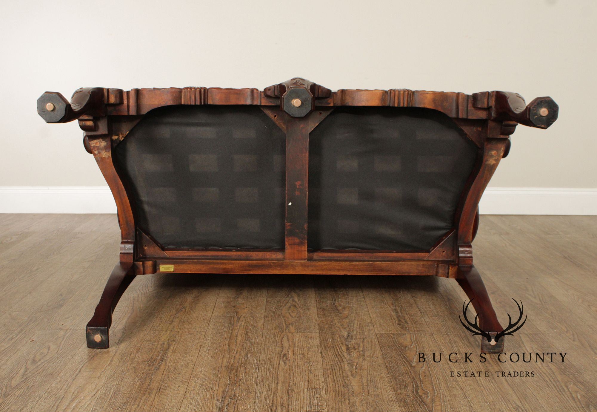 Maitland Smith Georgian Style Carved Mahogany Settee