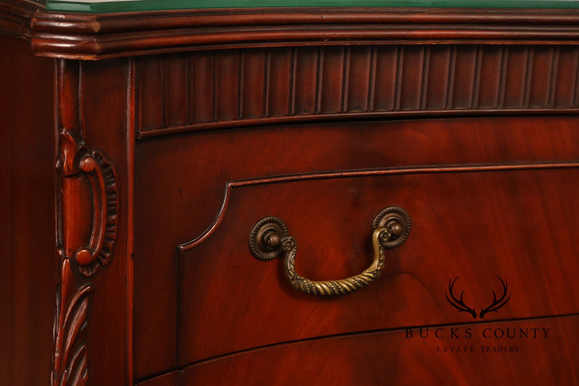 French Provincial Style Mahogany Serpentine Four-Drawer Dresser